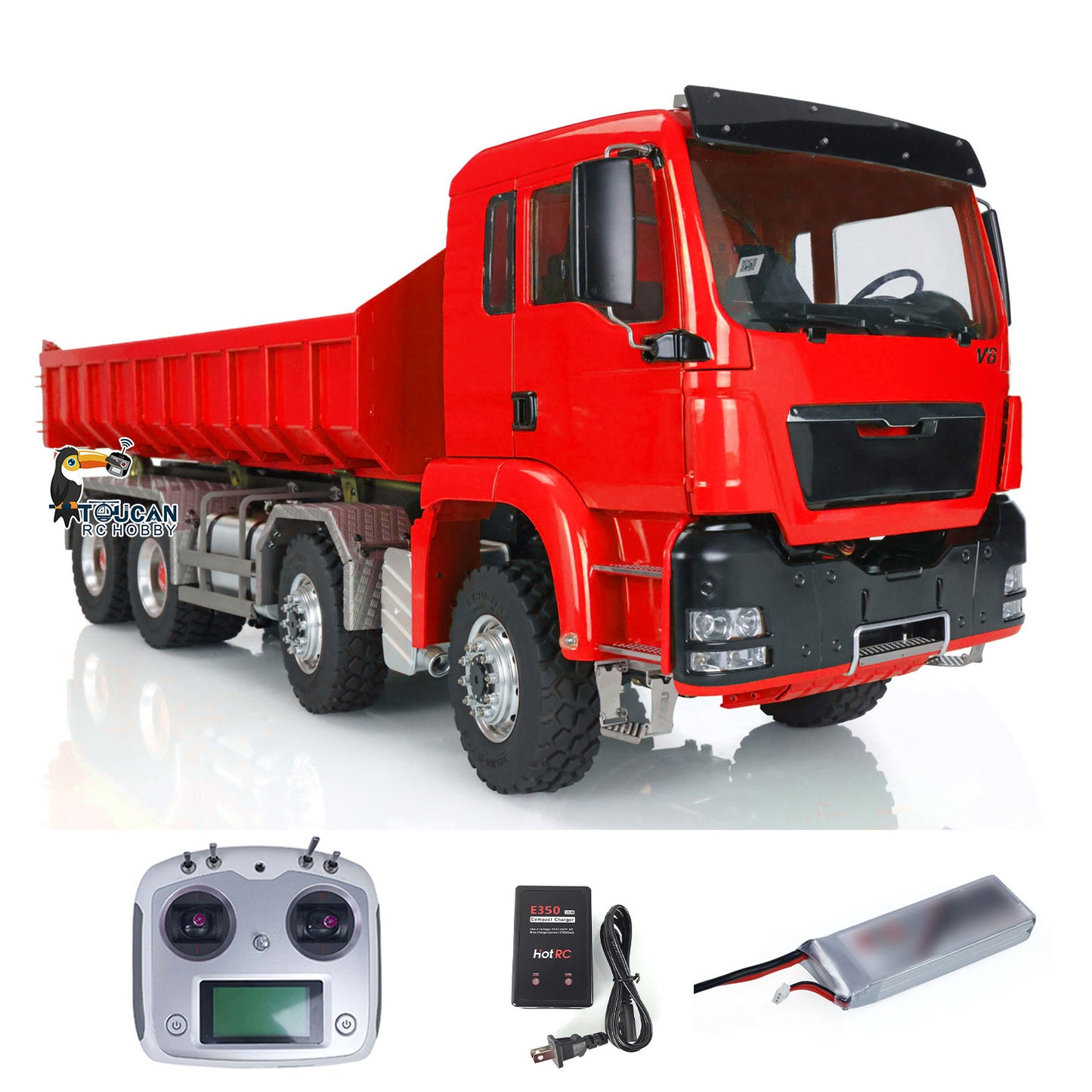 1/14 LESU Hydraulic RC Roll On/Off Dump Truck 8x8 Metal RTR Full Dumper Lorry Vehicle