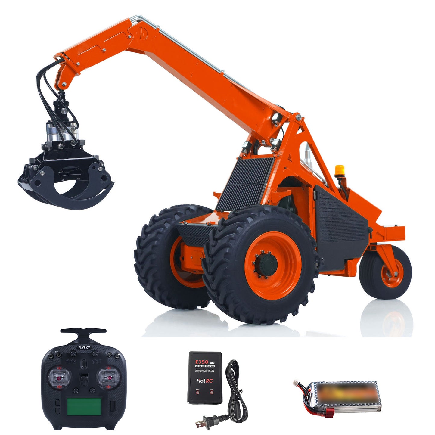 TOUCAN DIY LESU AOUE 225A Metal 1/14 RC Hydraulic Log Loader Remote Control Sugarcane Loader RTR Model 4CH Valve ST8 Radio Battery Constraction Car