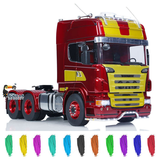 TOUCAN 1/14 6x6 RC Tractor Truck Remote Controlled Trailer Toy Car 2-speed Gearbox Metal Chassis Hobby Model Servo ESC