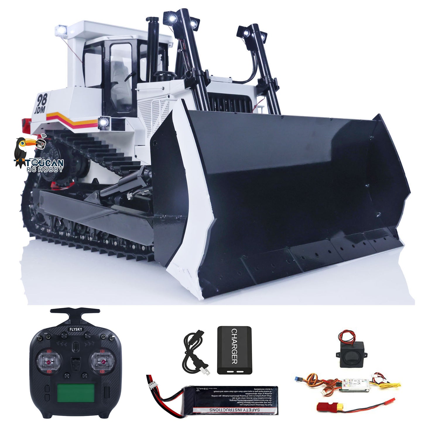 JDModel Metal 1/14 DXR2 RC Hydraulic Bulldozer Remote Controlled Dozer W/ New Sound Module Simulation Model PNP/RTR Optional Versions