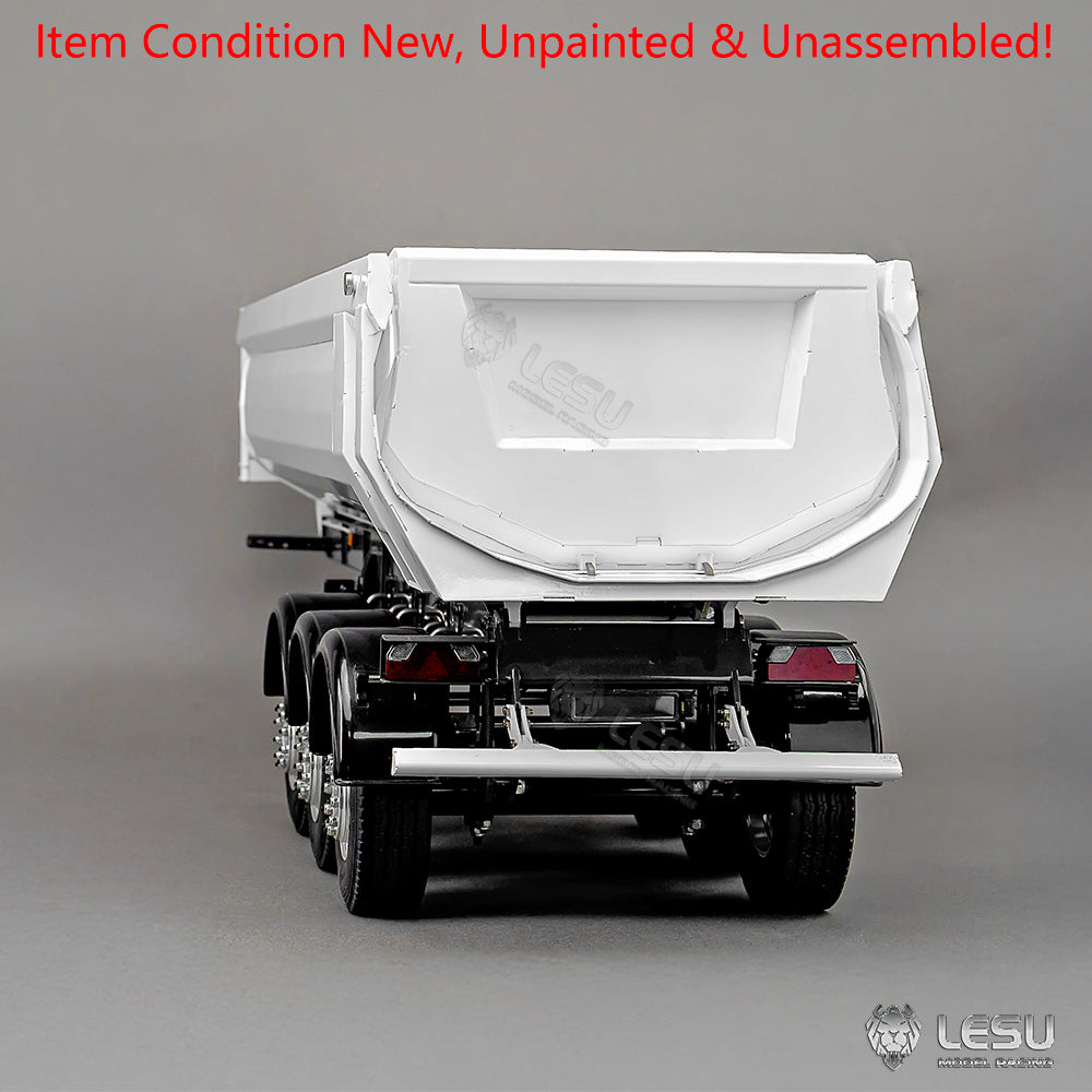 LESU 3Axles Metal 1/14 RC Hydraulic Dump Trailer for DIY TAMIYA Tractor Truck Radio Controlled Lorry Car Vehicle R620 R770S FH12