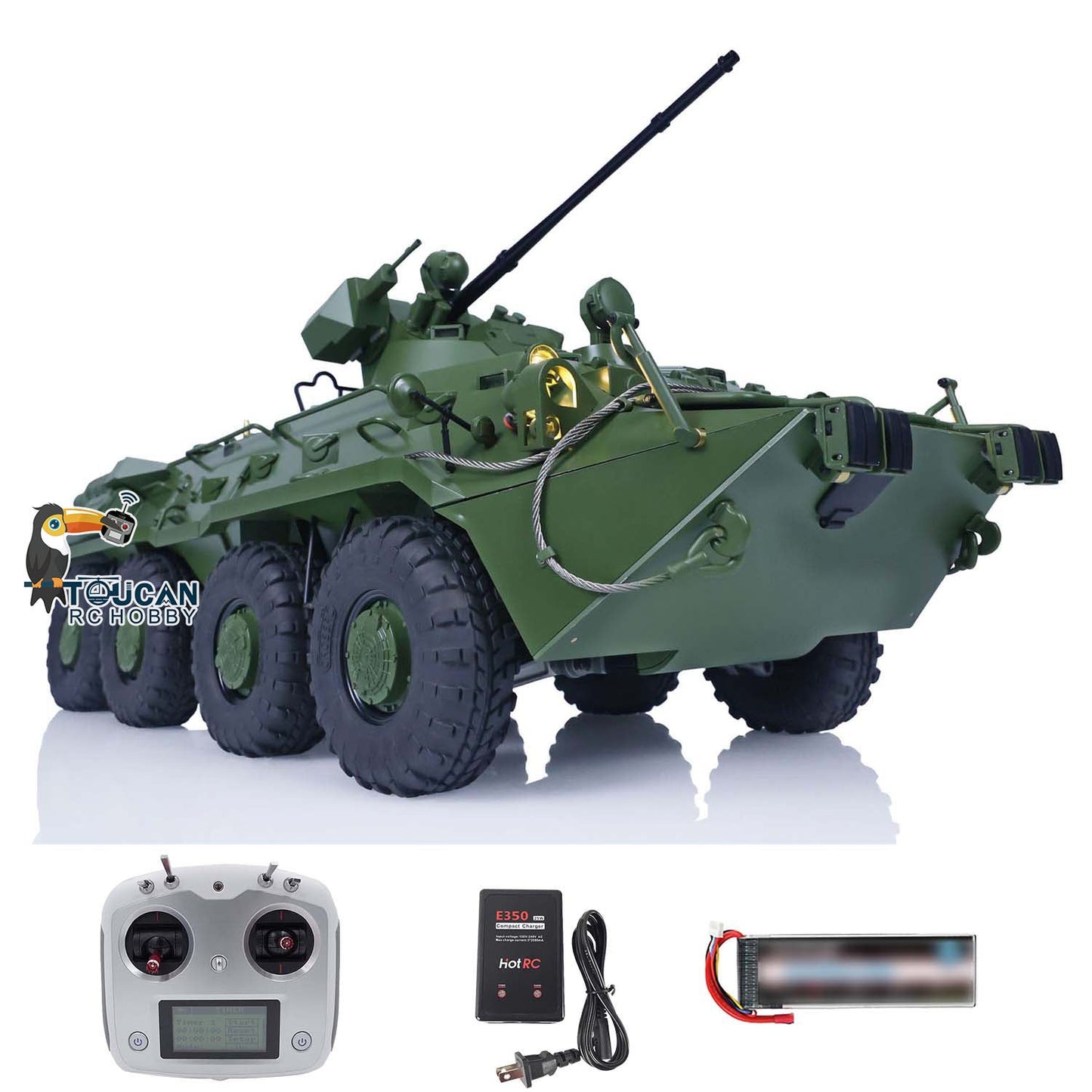 CROSSRC BT8 8X8 1/12 RC Armored Military Car Model Radio Control Transport Vehicle Hobby Vehicle RTR Painted FlySky I6S