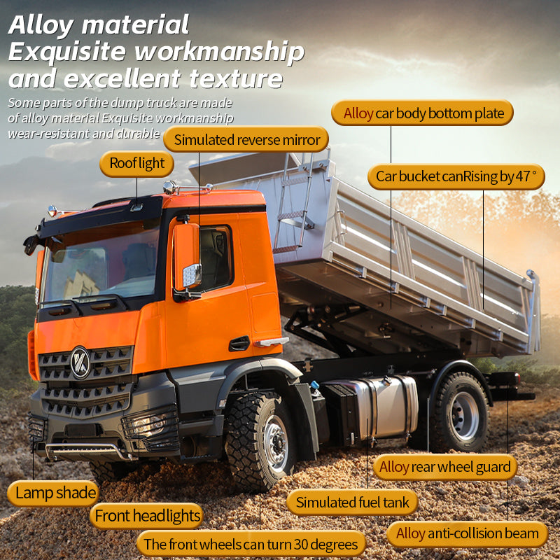 Fast Free Shipping 1/14 Kabolite 5701 RC Dump Truck 4x4 Remote Control Dumper Car Sound Light Simulation Vehicle Hobby Model