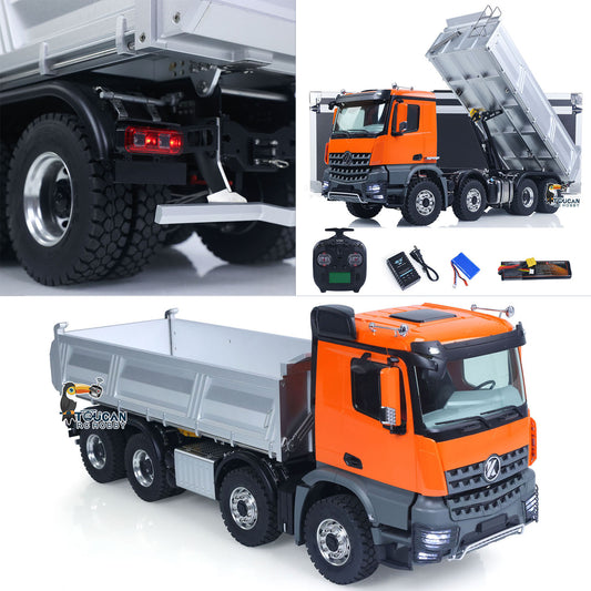 1/14 Kabolite K3367 8x8 Metal Hydraulic RC Tipper Remote Control Dump Truck Sonud Light 2Speed Model Battery ST8 Radio Axle Lock