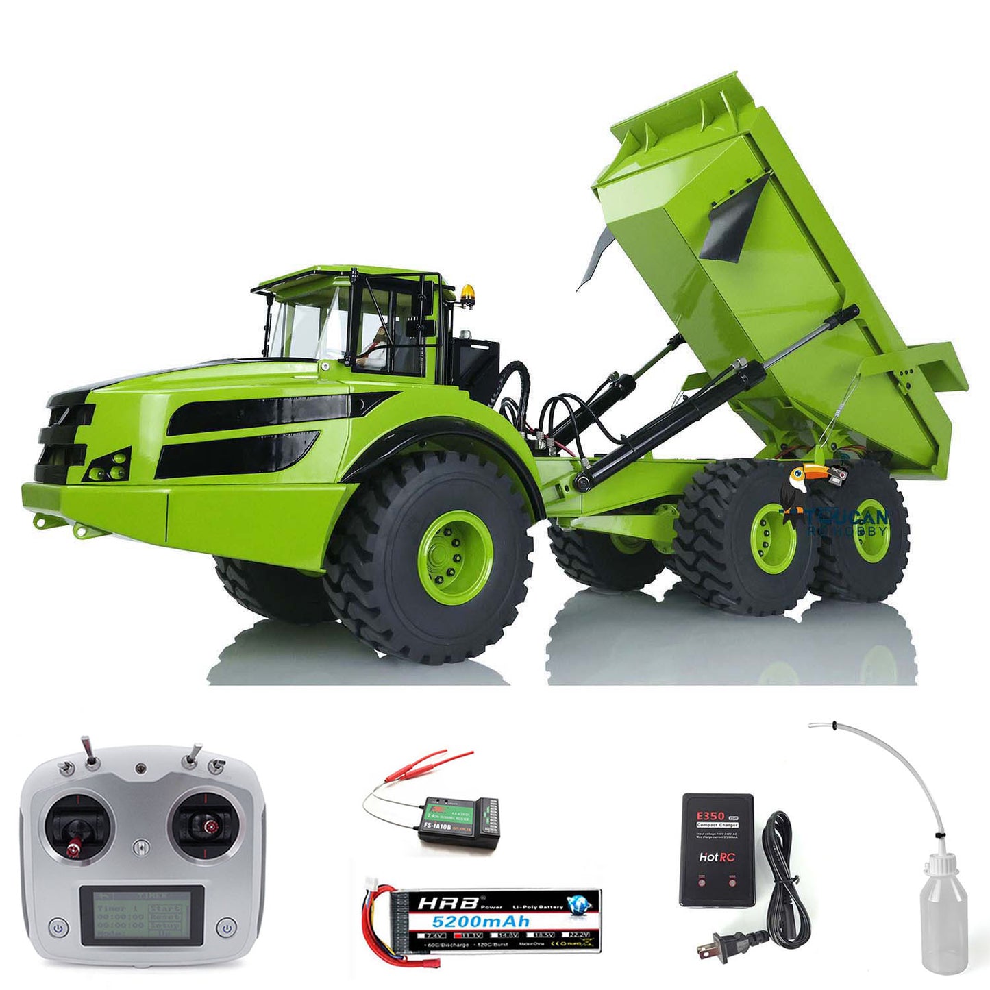 1/14 6*6 Metal Hydraulic Lifting RC Articulated Truck Radio Control Dumper Tipper RTR Model Optional Color Flysky i6S ESC Motor