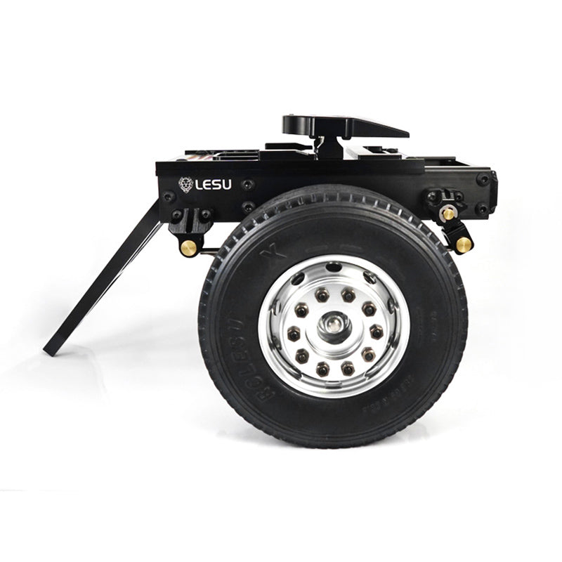 LESU 1PC Metal Trailer Fifth Wheel 25.5*18.2*14CM for 1/14 Radio Controlled TAMIIYA Tractor Truck Car DIY Model Hydraulic Dumper