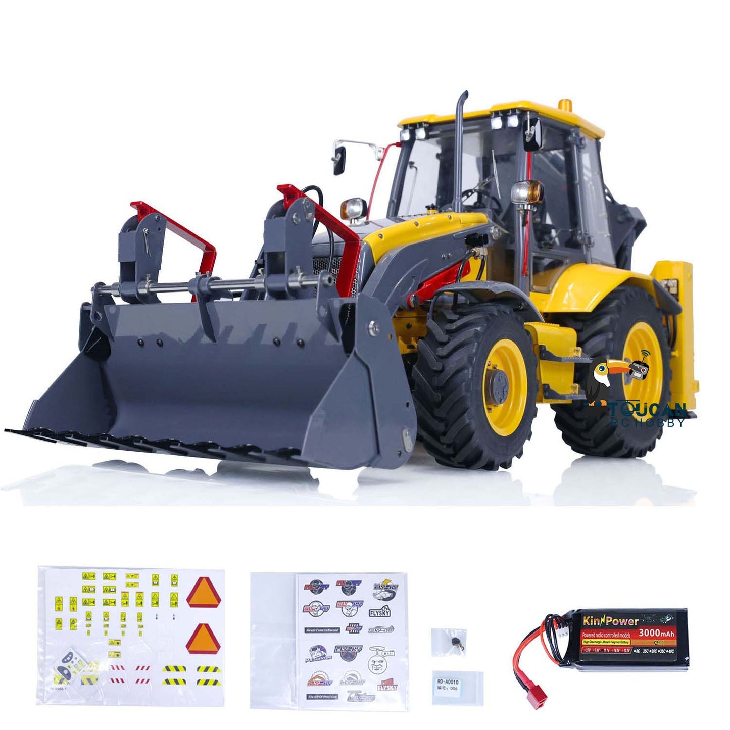 1/14 LESU Backhoe BL71 RC Loader Hydraulic Excavator Vehicle 2 in 1 Electric W/ Light Sound System Receiver Motor Servo ESC Painted Metal