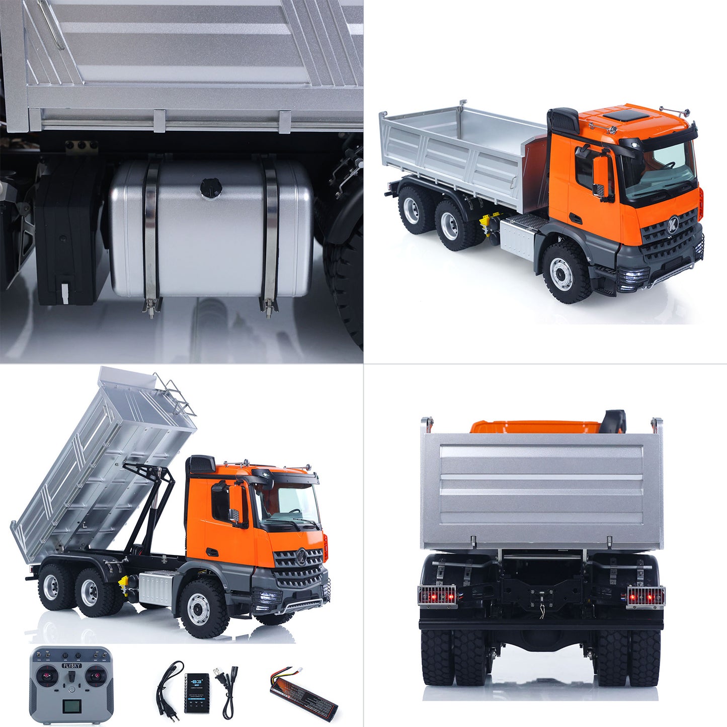 US STOCK 1/14 2.4G Remote Control Electric Lifting Dumper 5702 Model 6*6 Tipper Vehicle 2Speed Sound Light Motor RTR Car Gifts Adults