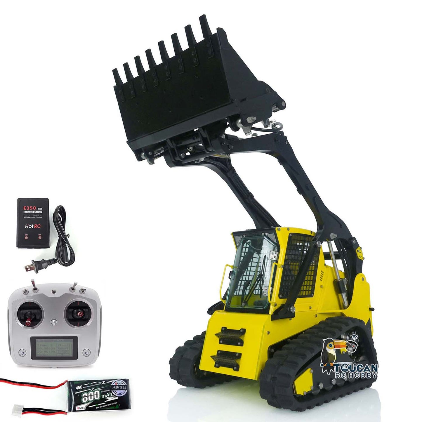 LESU 1/14 Aoue LT5 RC Hydraulic Skid-Steer Loader Remote Controlled Vehicle Electric Model I6S Radio Battery Model