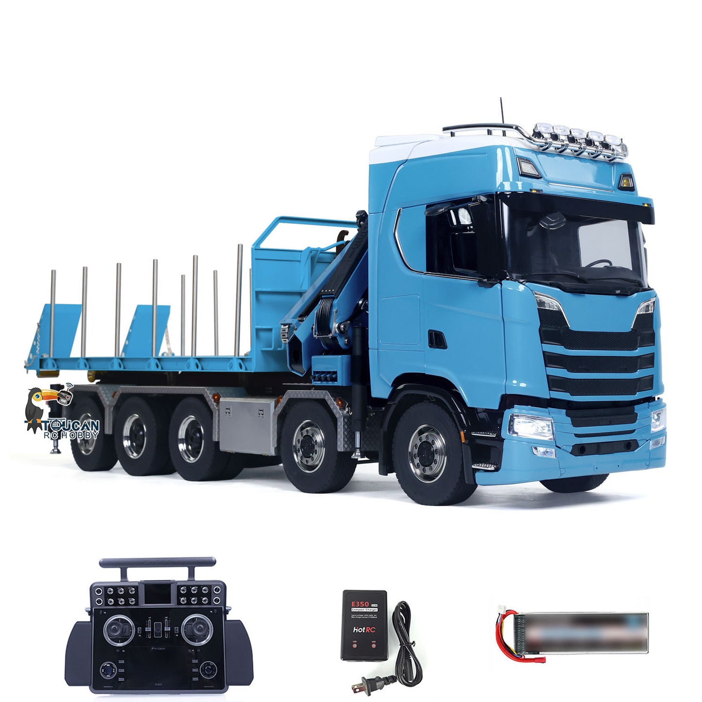 770S 1/14 RC Flatbed Timber 10x10 Metal Hydraulic Crane Radio Control Dump Truck