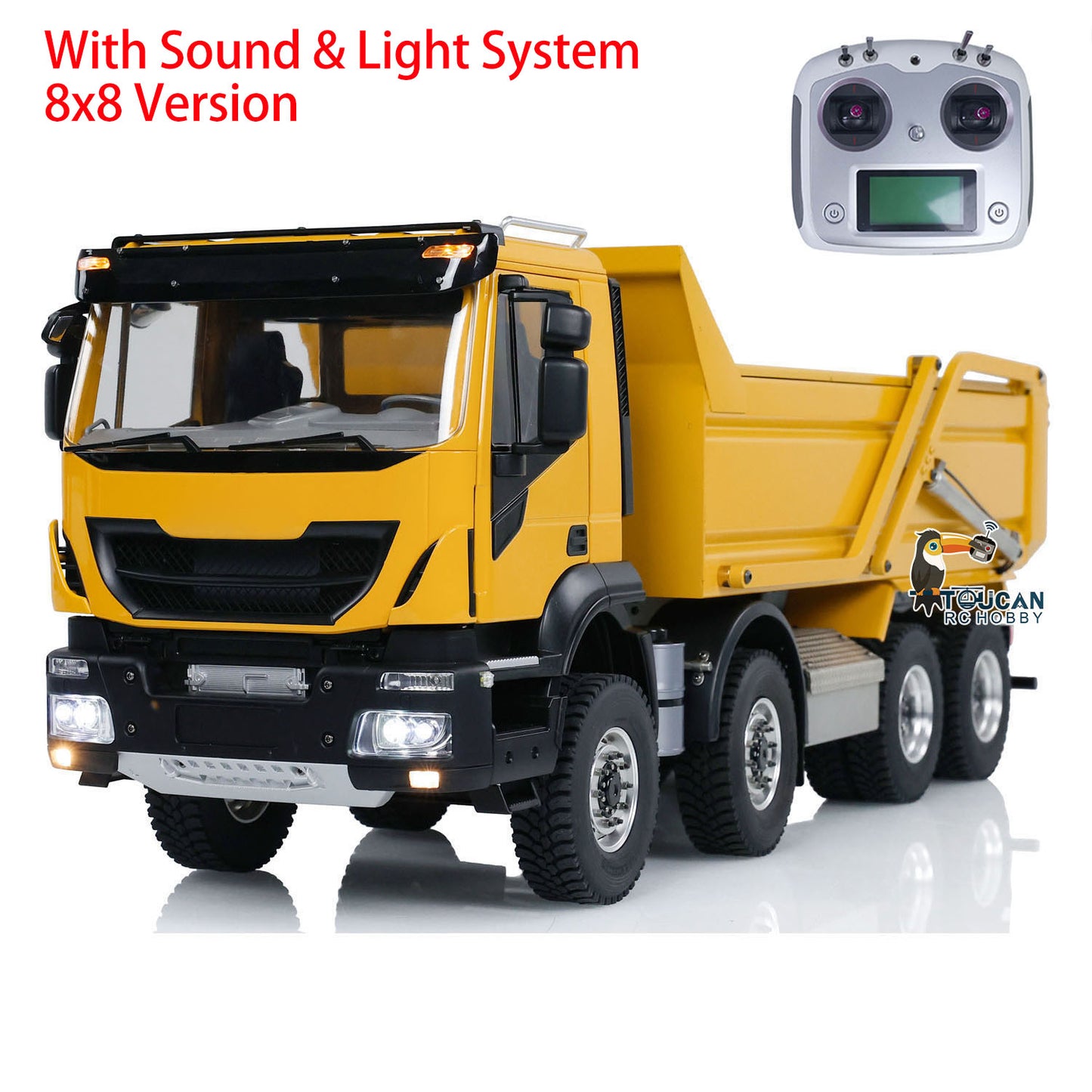 1/14 8x8 Metal Hydraulic RC Tipper Truck Flip-over Cover Remote Control Dump Simulation Car PNP ESC Servo Motor