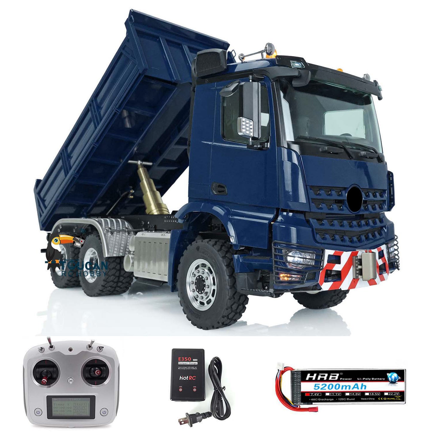 LESU 1/14 6X6 RC Hydraulic Dump Truck for Radio Control Car Brushless Motor LED Light Sound 3348 Painted and Assembled Model