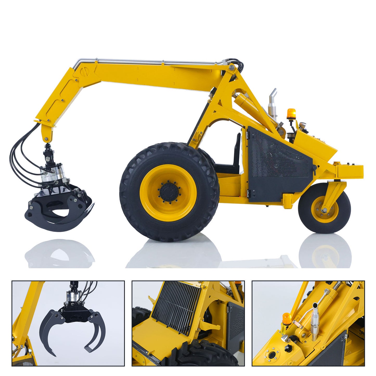 Metal LESU AOUE 225A 1/14 Remote Control Hydraulic Log Loader RC Sugarcane Loader PNP Grabber Pump 4CH Valve Wheeled Model Car Assembled