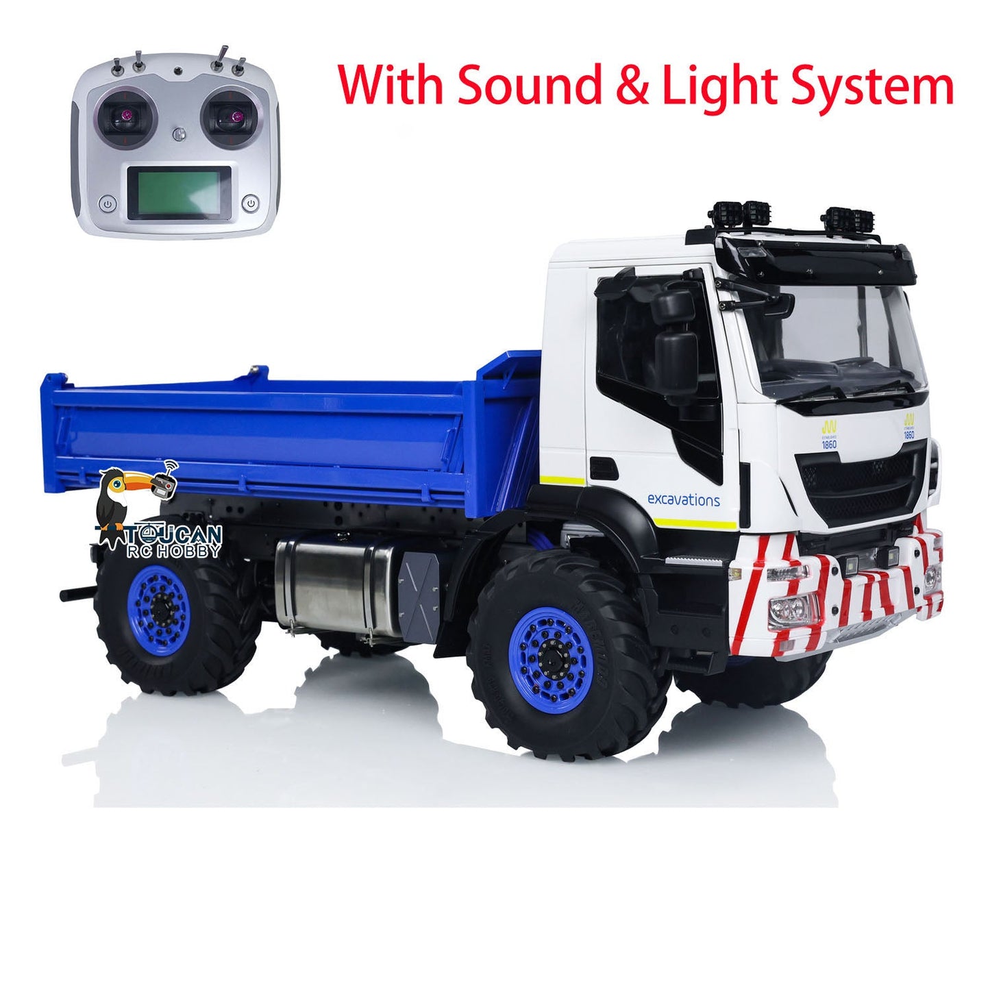 4*4 Metal 1/14 RC Hydraulic Dumper Truck Snow Blade Remote Control Tipper Cars Sound Light LED ESC Servo Assembled and Painted