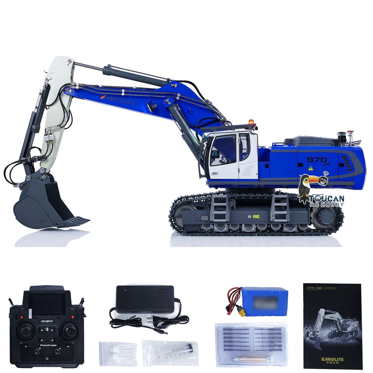 Kabolite K970 100S Pro 1/14 Hydraulic RC Diggers Excavator Metal Model Remote Control Construction Vehicle DIY Painted Assembled