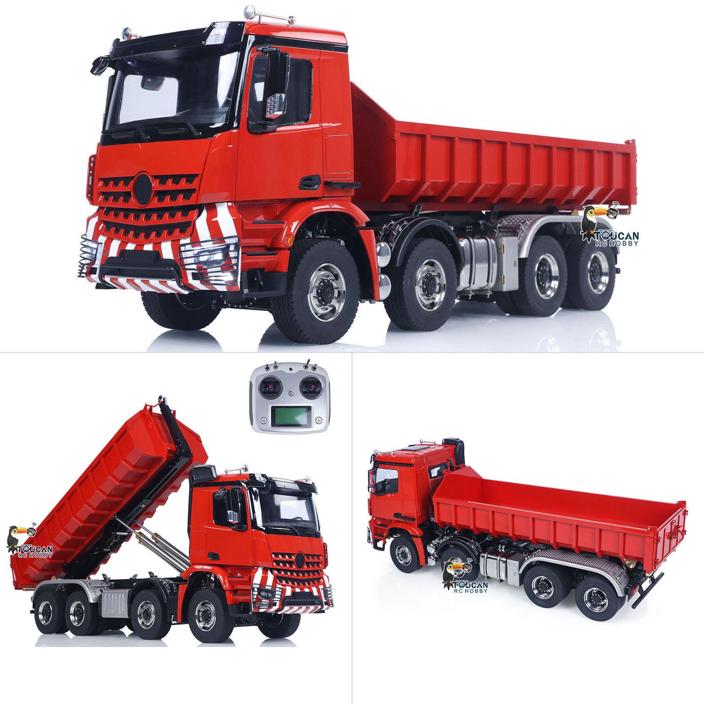 1/14 8*8 Hydraulic RC Dumper Tipper Car Metal Radio Control Full Dump Trucks with Standard Bucket Hobby Model DIY