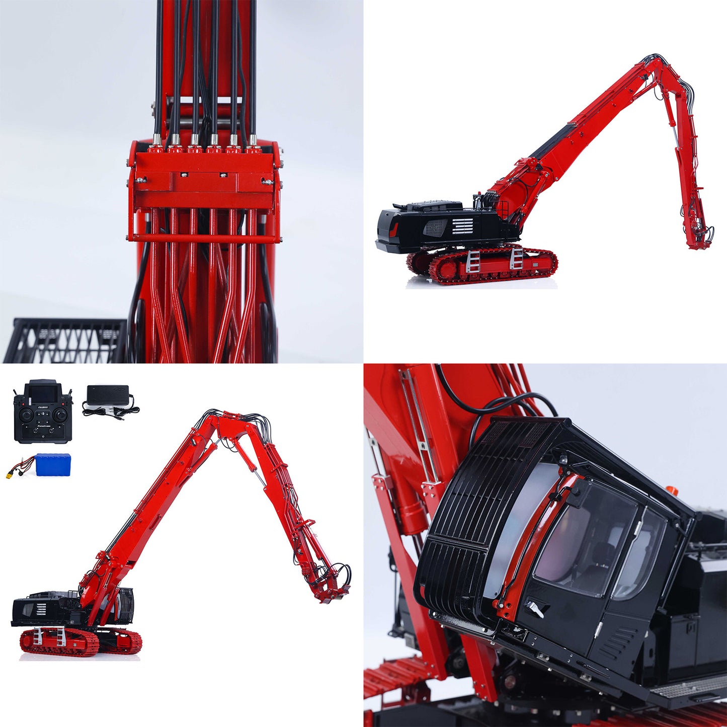 CUT 1/14 K970-300 Metal RC Hydraulic Excavators Model Remote Control Demolition Machine 5048 Brushless Motor CNC Alloy Chassis
