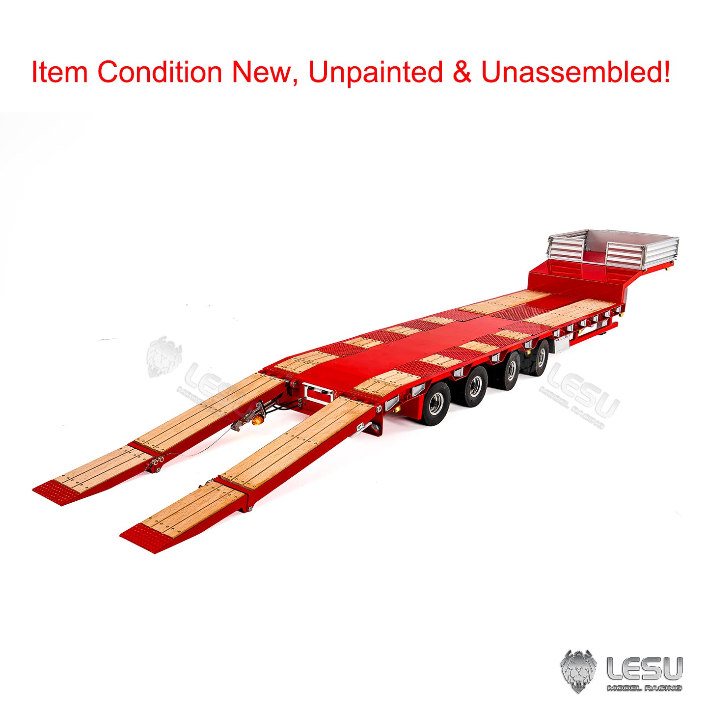 LESU Metal 1/14 RC Trailer A0054 Hydraulic Lifting Tailboard 4 Axles Steering Available for DIY RC Tractor Truck Lorry Car Model