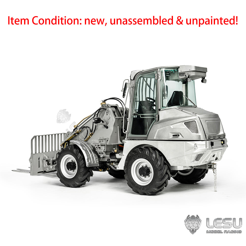 LESU 1/14 AT1050 RC Hydraulic Fork Radio Controlled Loader Telescopic Arm Car Kits Metal Shovel Rake Sieve Bucket Gripper Fork