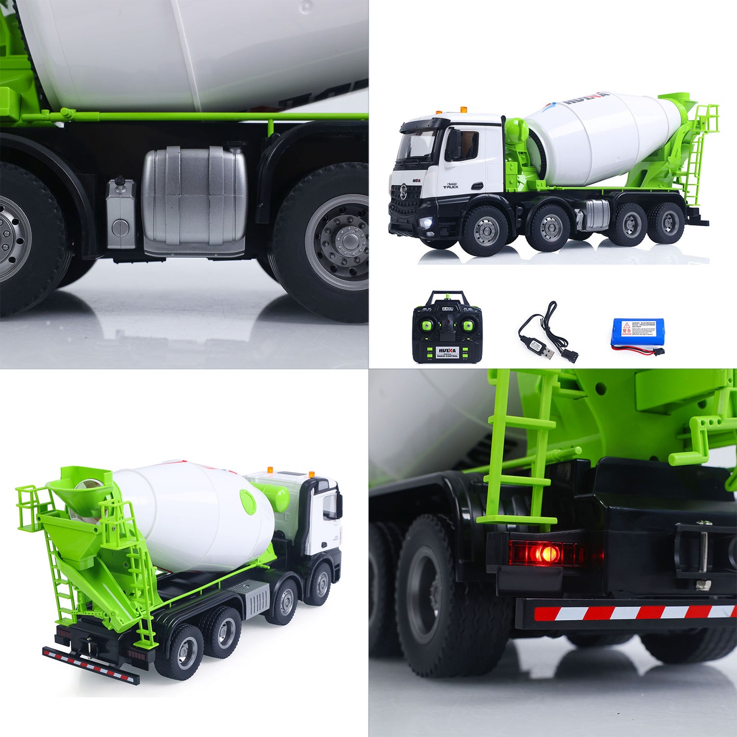 Fast Shipping Metal 1/14 RC Mixer Truck RTR 2.4GHz Radio 12CH Light Sound Effects Remote Control Agitating Lorry Finished Model Toys Battery