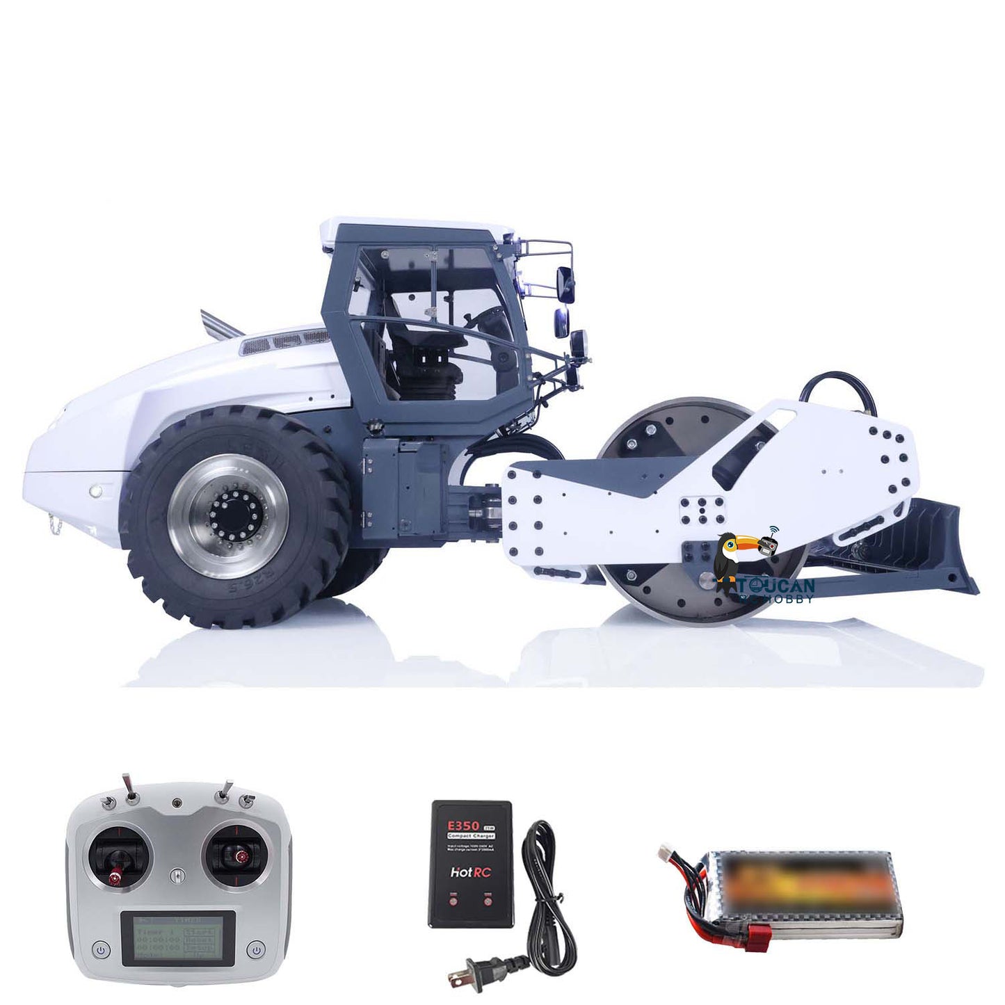 LESU 1:14 Aoue-H13i Hydraulic RC Road Roller Metal Radio Controlled Construction Wheeled Car FlySky I6S ESC Servo Motor