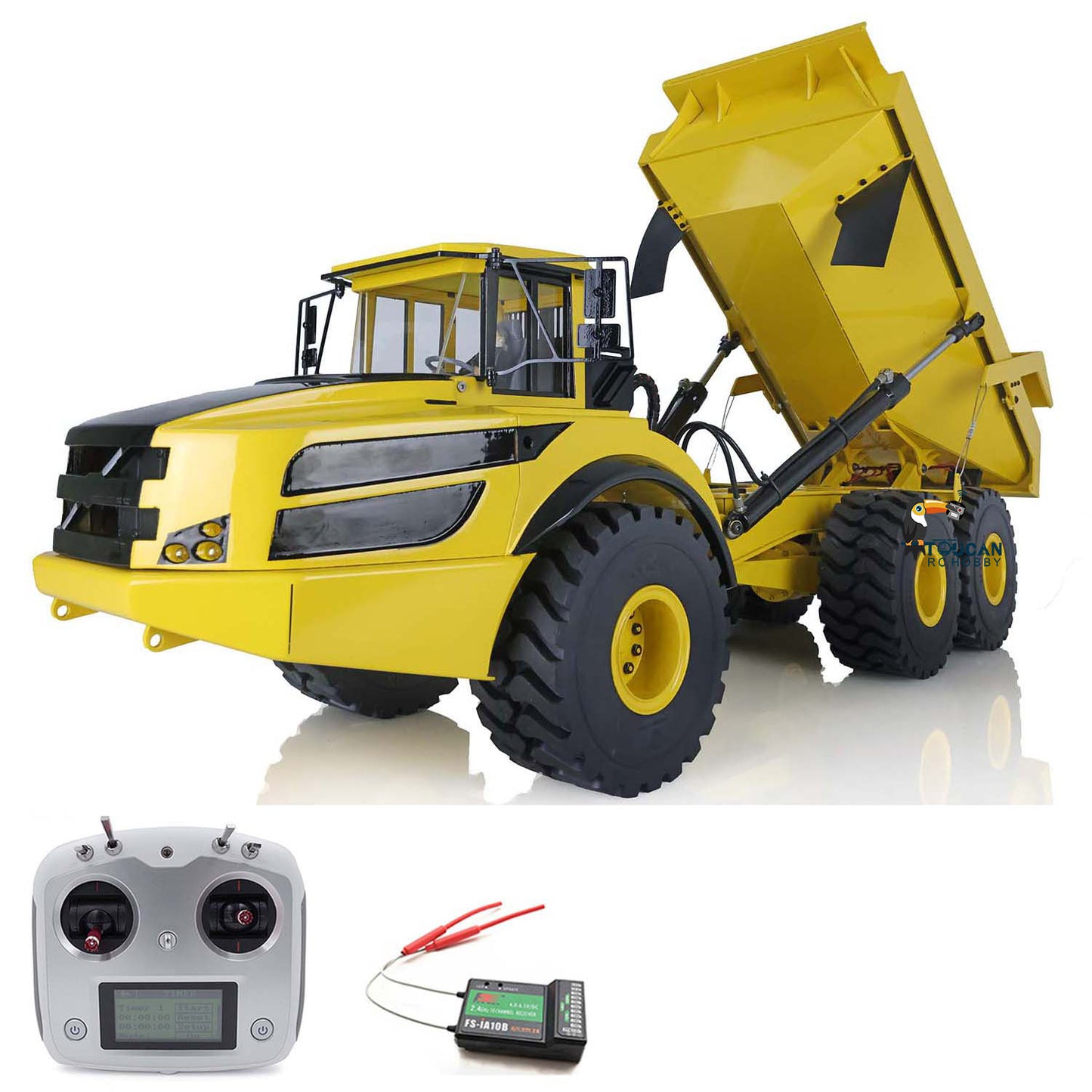 1/14 XDRC 6*6 Metal RC Hydraulic Articulated Truck Remote Control Dumper PNP DIY Hobby Model Motor ESC Light Sound