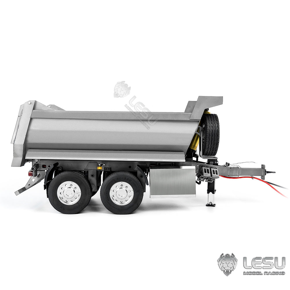 LESU 2-Axle Metal 1/14 RC Hydraulic Full Trailer Remote Control Self-dumping Truck Model DIY Car Optional Versions KIT