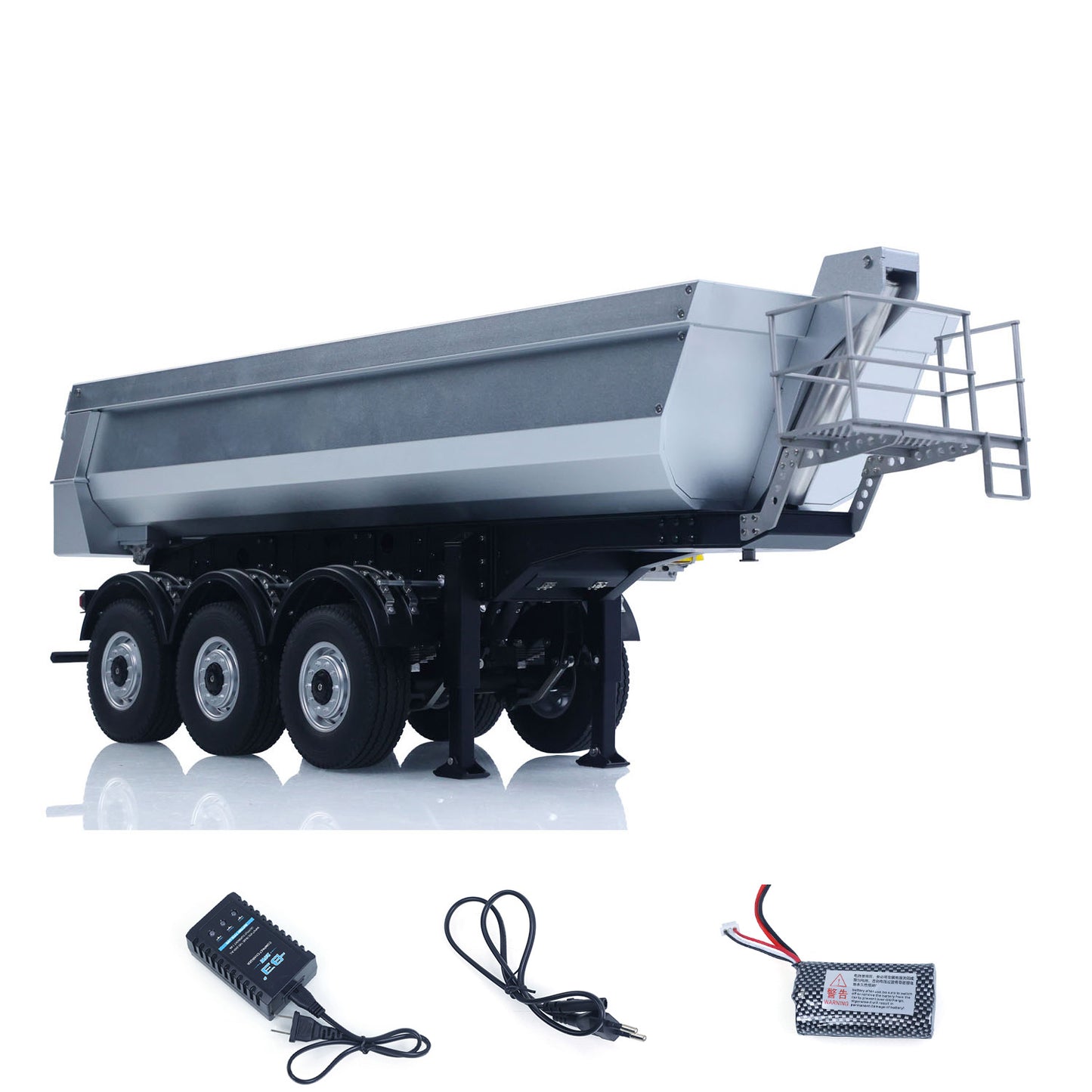 26.1Inches KABOLITE 1/14 Metal Radio Control Semi Trailer Dumper Electric Lifting for RC Tractor Truck SC 770S Light Support Leg
