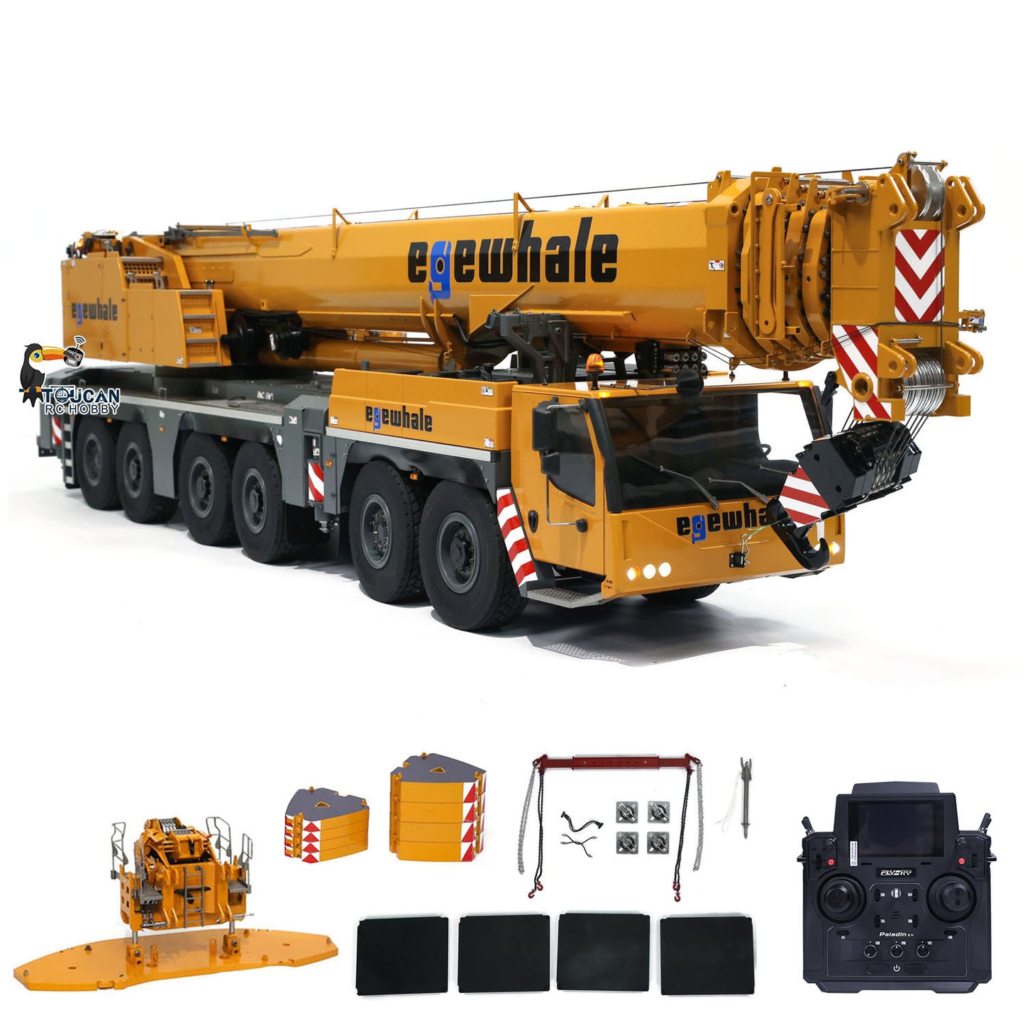 Eyewhale 1/14 6 Axles LTM1350 RC Hydraulic Mobile Cranes 5M Length Radio Controlled Heavy-duty Car PNP Hobby Model