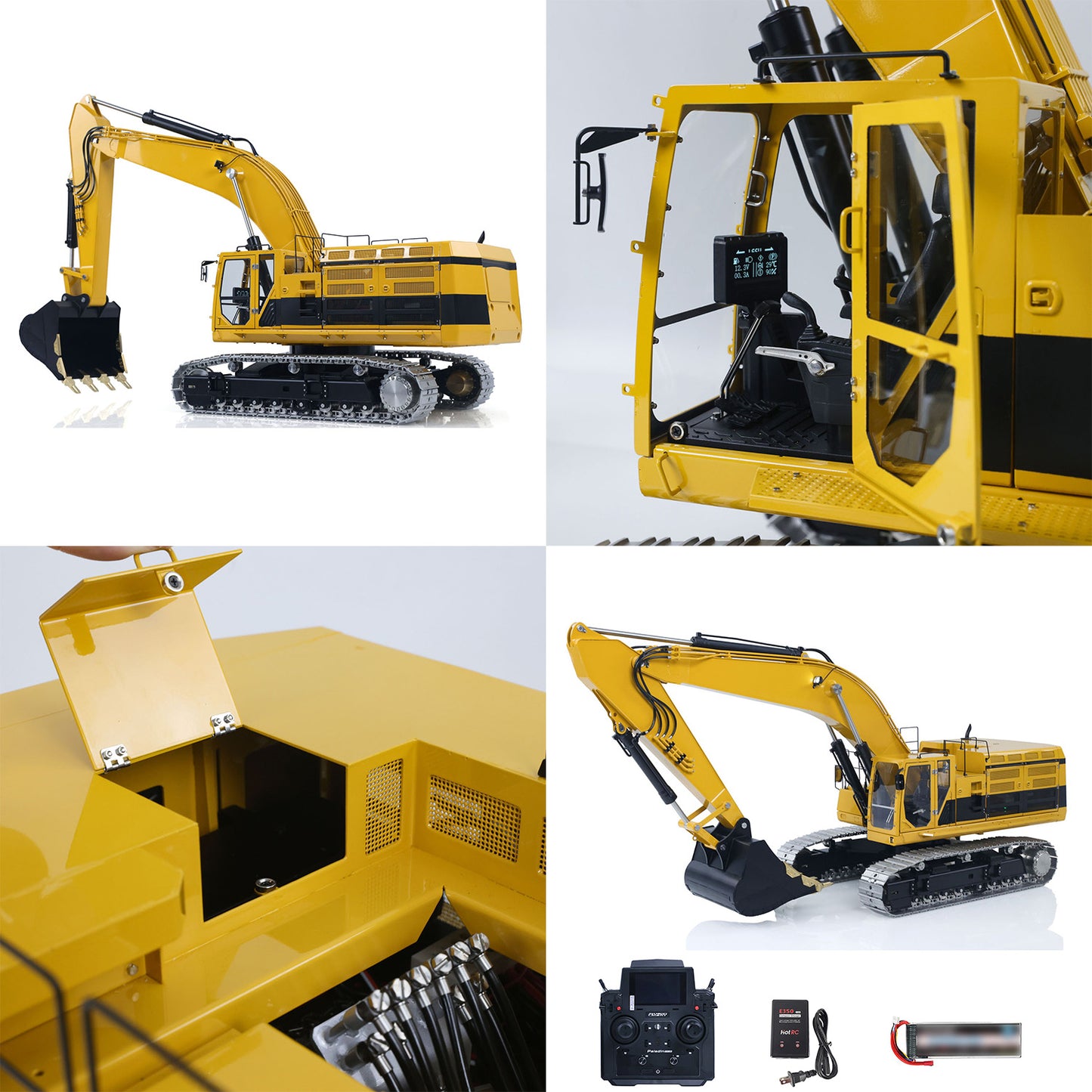 LESU 1/14 Hydraulic RC Excavator C374F Remote Control Digger Model RTR Heavy Construction Car Flysky Paladin PL18EV LITE Radio 6CH Valve Light