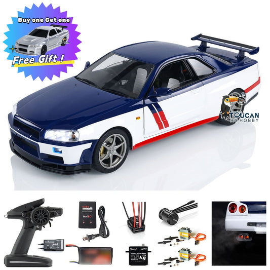 Capo R34 1/8 4WD 4x4 Metal RC Racing Car High Speed Remote Control Drift Cars RTR Ready to Run Sound Smoking Optional Versions