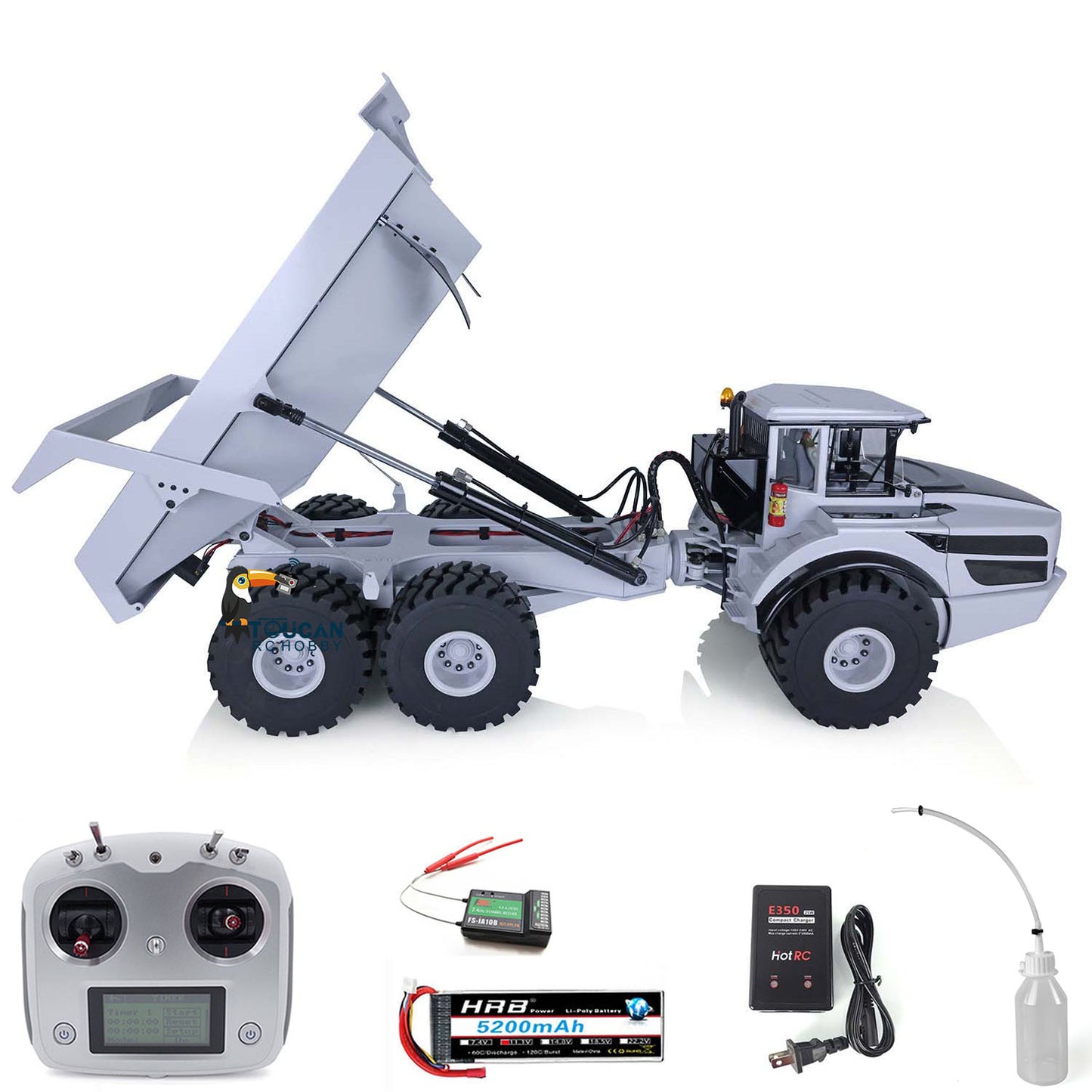 1/14 6*6 Metal Hydraulic Lifting RC Articulated Truck Radio Control Dumper Tipper RTR Model Optional Color Flysky i6S ESC Motor