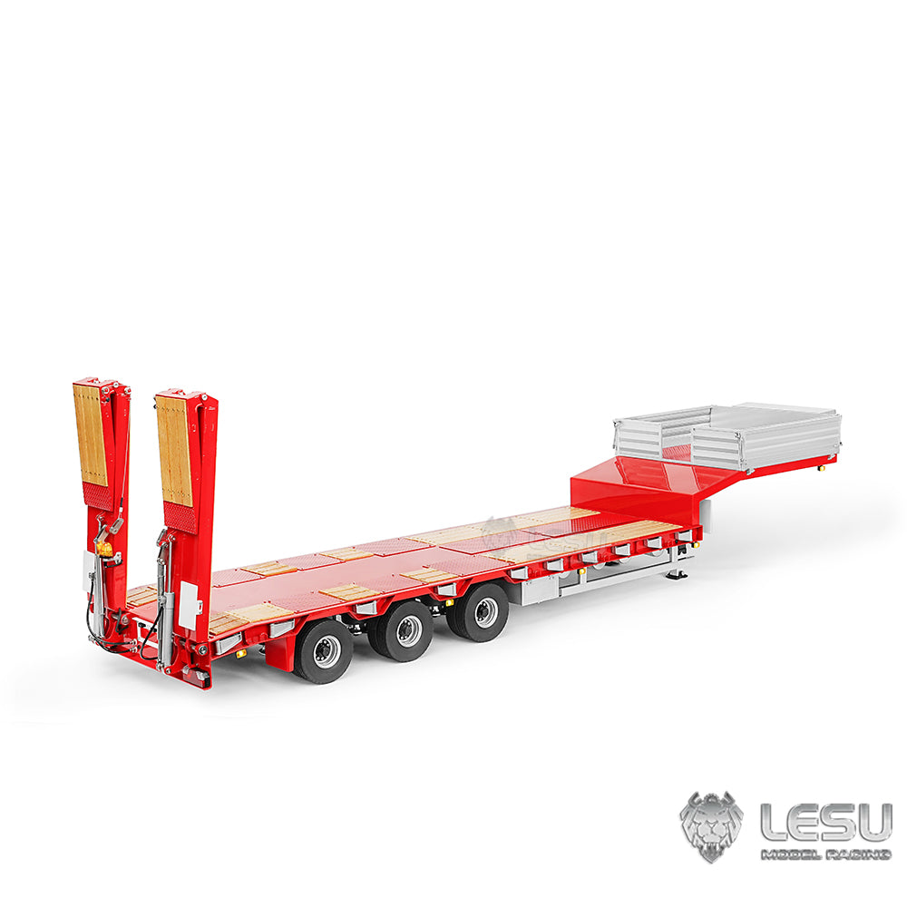 Metal Trailer for LESU 1/14 Hydraulic RC Truck Radio Control Tractor Construction Vehicle Hobby Model Lifting Tailboard RTR Verison