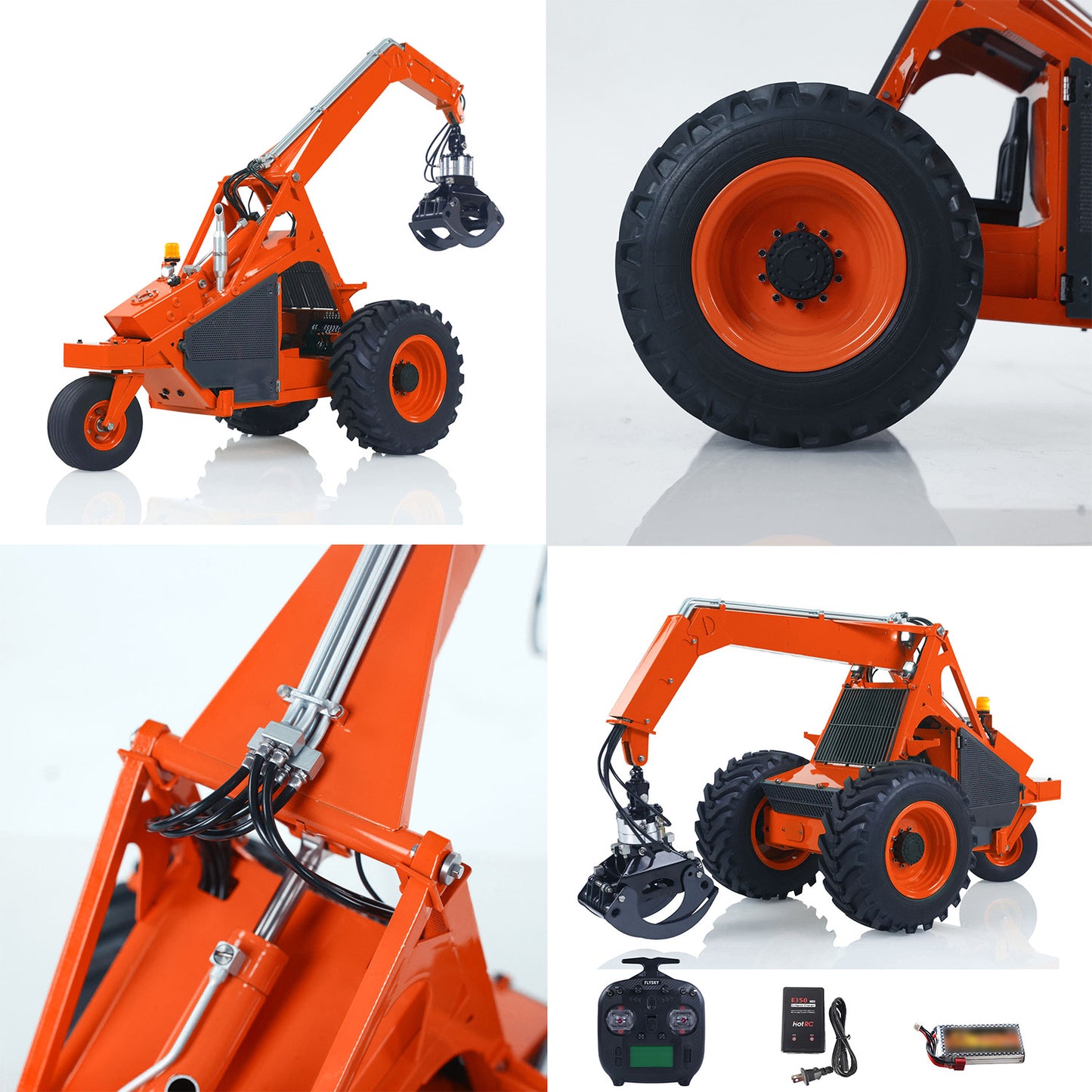 TOUCAN DIY LESU AOUE 225A Metal 1/14 RC Hydraulic Log Loader Remote Control Sugarcane Loader RTR Model 4CH Valve ST8 Radio Battery Constraction Car