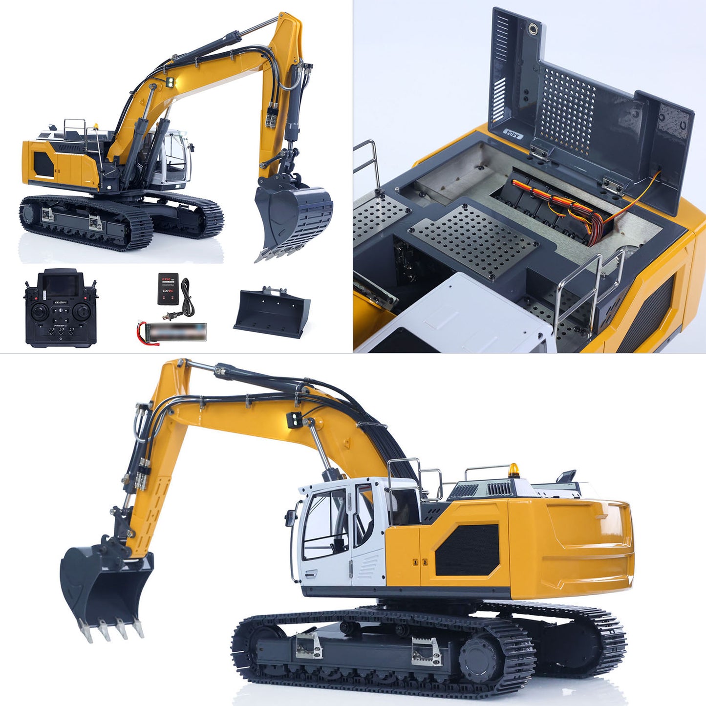 US STOCK 1:14 Hydraulic RC Excavator for Remote Control 945 5CH Reversing Valve
