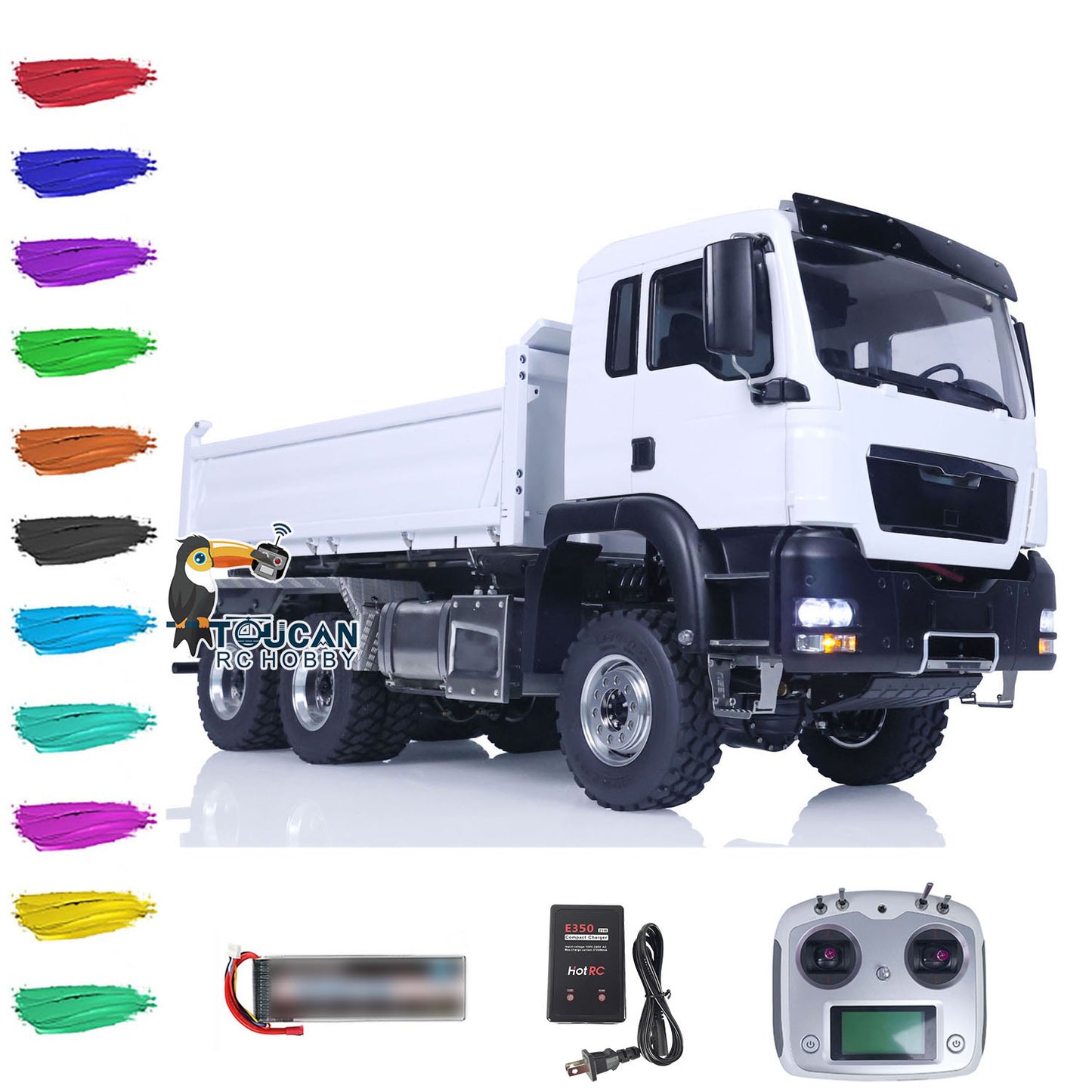 LESU TGS 3-way 1/14 RC Dumper Truck Hydraulic Vehicles Lights Sound Painted