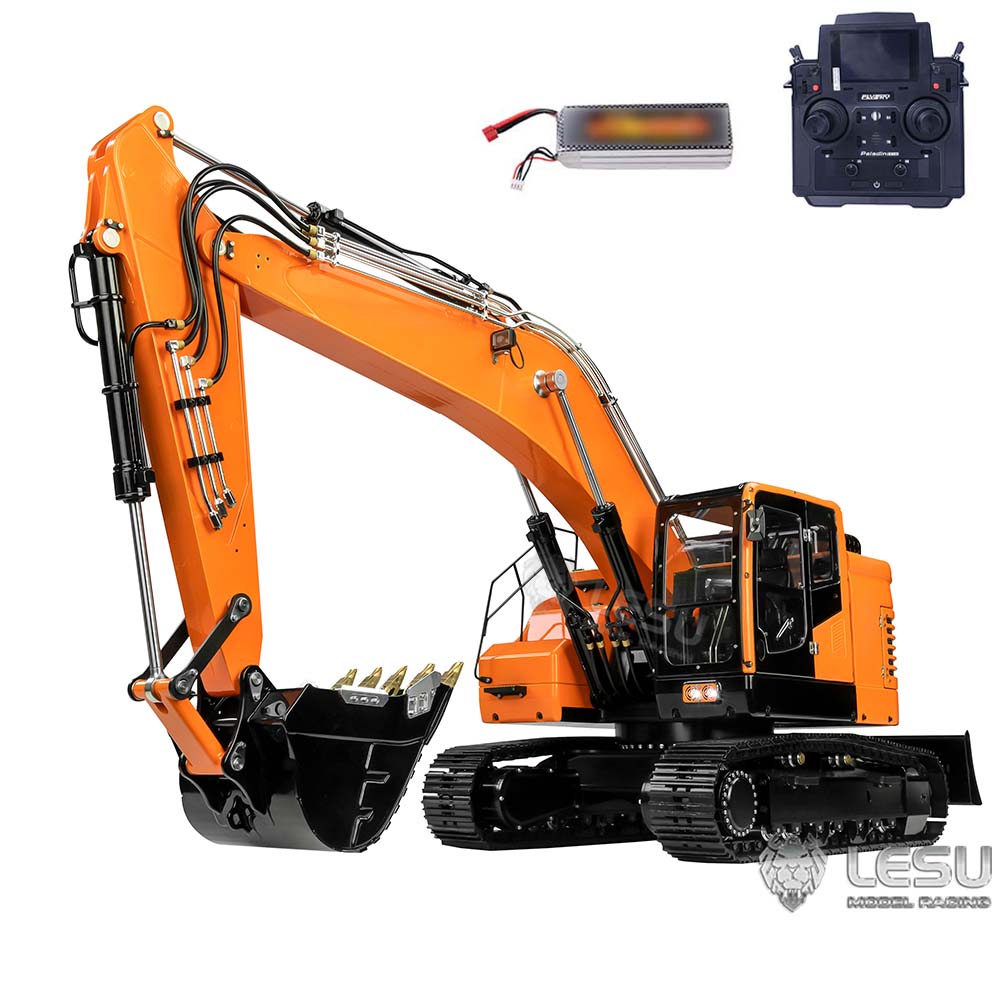 Metal LESU 1/14 RC Hydraulic Euipment Excavator ET26B 2 Arms Remote Controlled Digger DIY Car Assembled Painted Model