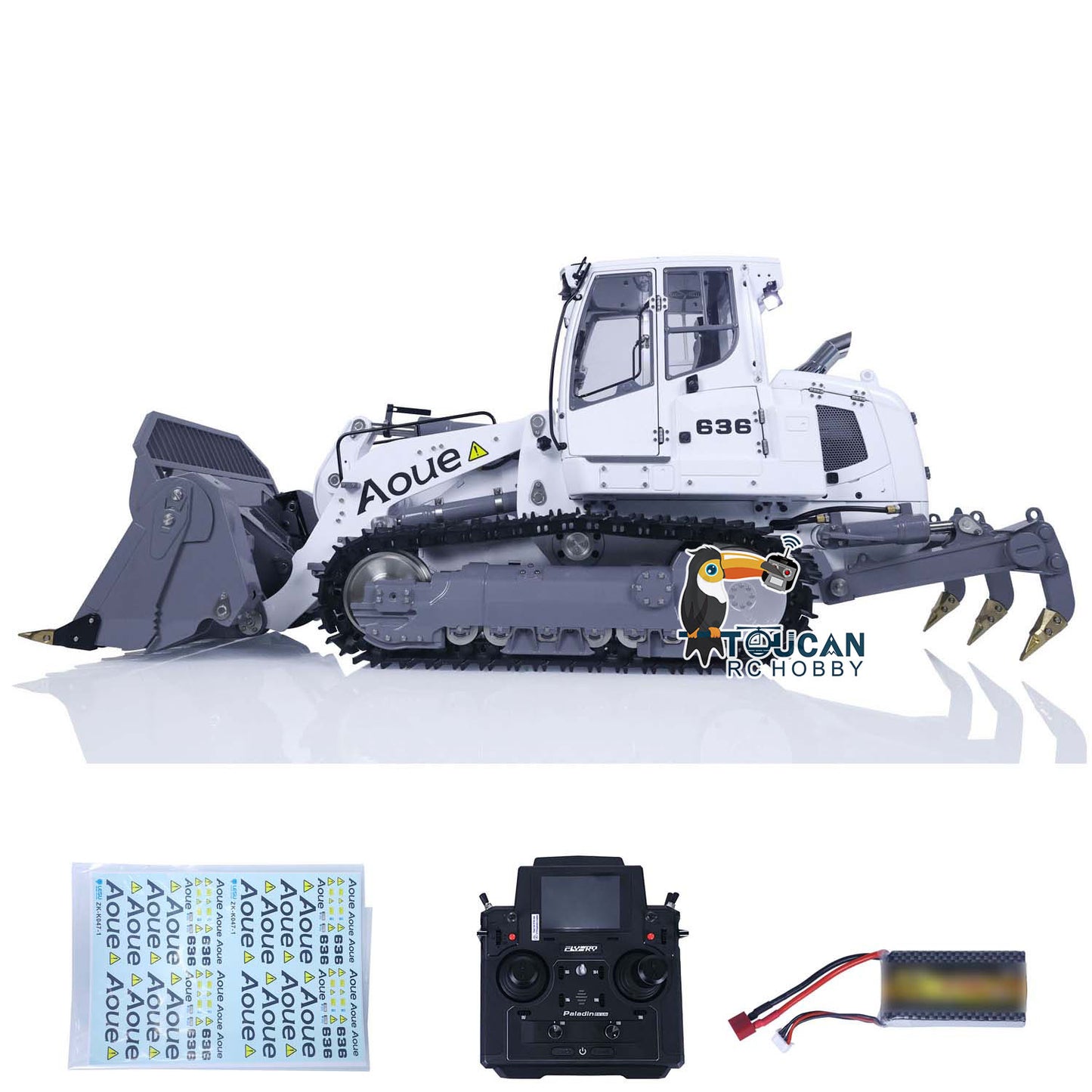 LESU 1/14 636 Hydraulic Construction Vehicles Radio Controlle Track Loader Light Sound Motor Metal Openable Closable Bucket