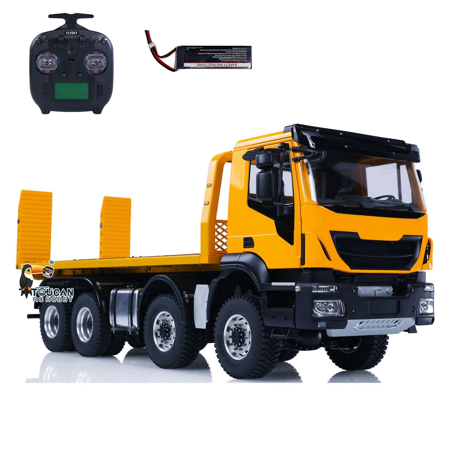 1/14 8X8 RC Hydraulic Wrecker Truck 2Speed Remote Control Road Rescue Vehicle CNC Axle Differential Locks Light System Battery