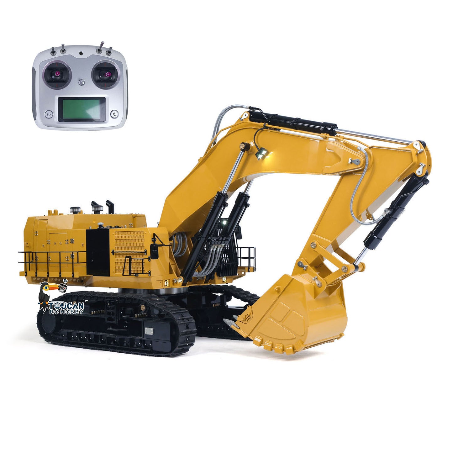 1/14 6015B Metal Hydraulic Radio Controlled Excavator Light Liquid Crystal display Painted Body Rotates 360Degrees