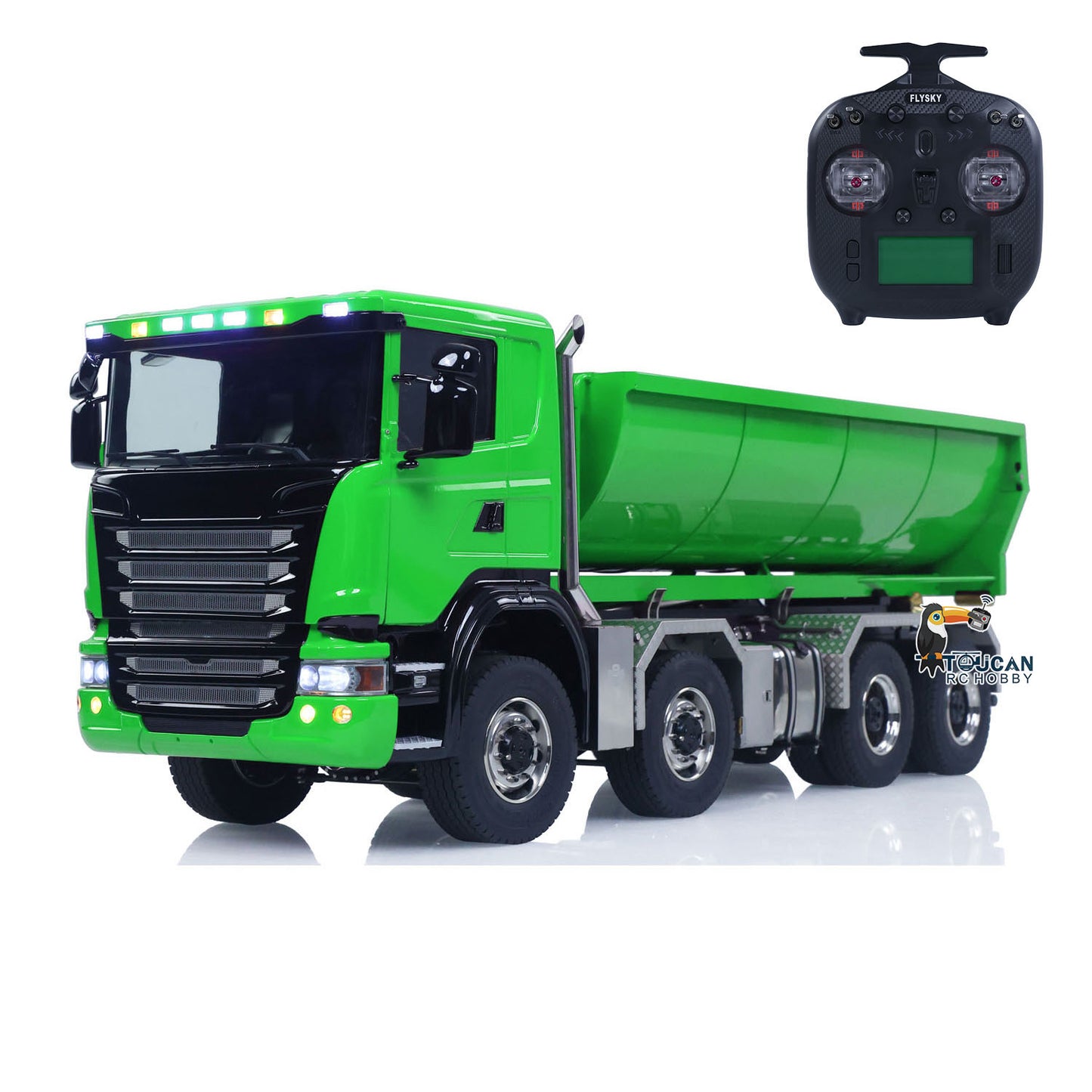 1/14 Hydraulic RC Roll On Off Dump Truck 8x8 3Speed Gearbox Remote Control Full Tipper SC 770S Axle Locks Metal Shafts