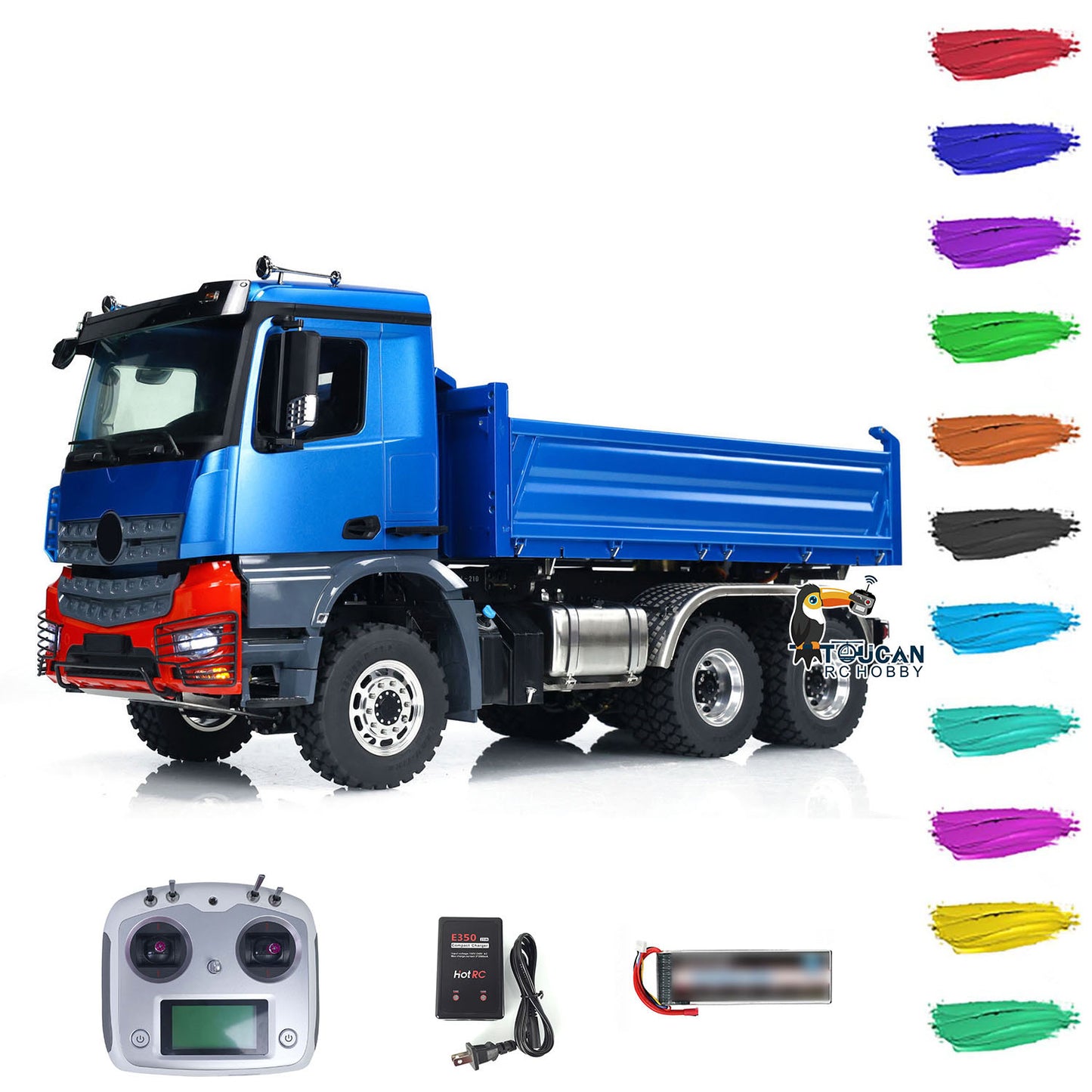 1:14 LESU 3-Axles RC Hydraulic Dumper Truck 6x6 Radio Control 3-way Tipper Cars Simulation Construction Vehicle Hobby Models