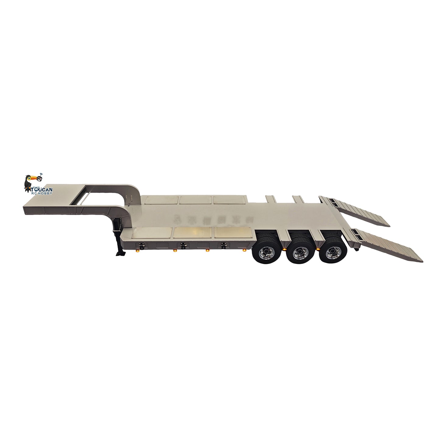 Metal 3Axles Gooseneck Low Flatbed Trailer Manual Support Legs for 1/14 Remote Control Tractor Truck 4151AK RC Lorry Car Model