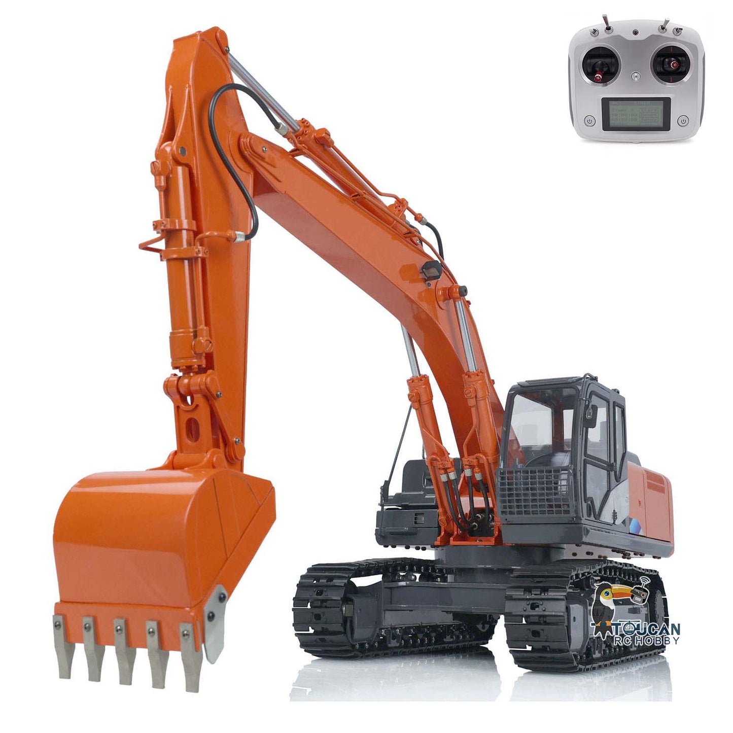 JZMODEL DIM H2 ZX210 Metal 1/12 RC Hydraulic Excavator Remote Control Digger Light System FS I6S Radio Construction Cars