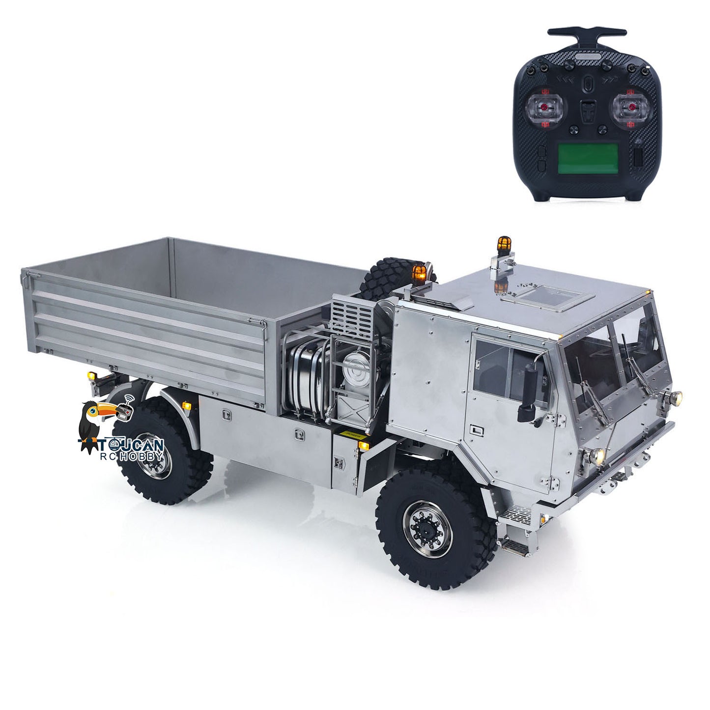 T815 3Speed 1/14 RC Off Road Military Truck Metal Body Remote Control 4X4 Transport Vehicle Flysky ST8 Radio Differential Locks