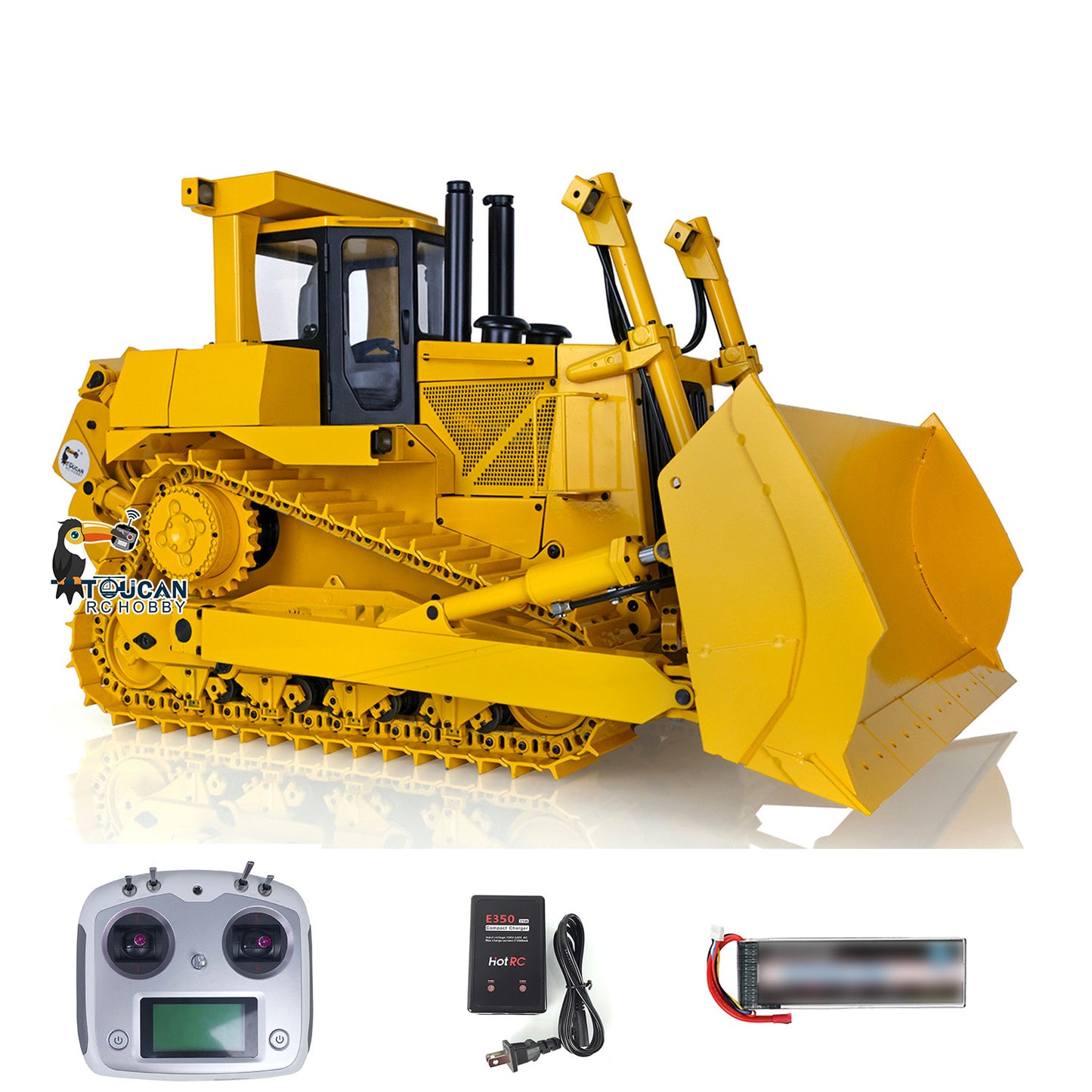 Fast Shipping Metal 1/14 RC Bulldozer Hydraulic DXR2 Remote Control D10T Tracked Dozer Model with 3T Sound System