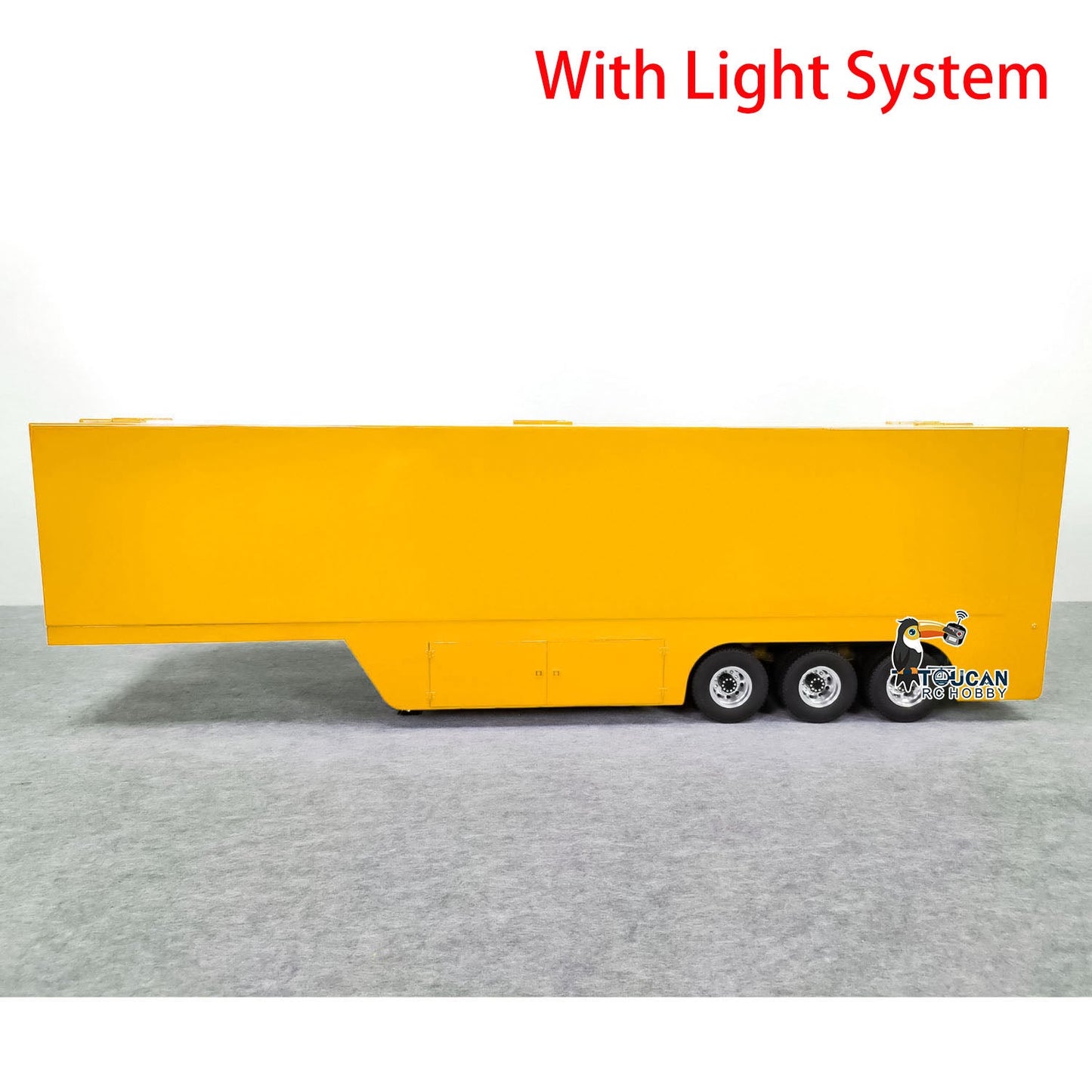 1:14 Metal RC Mobile Stage Vehicles Remote Control Roadshow Trailer Truck for Shows Lights Painted Electric Model