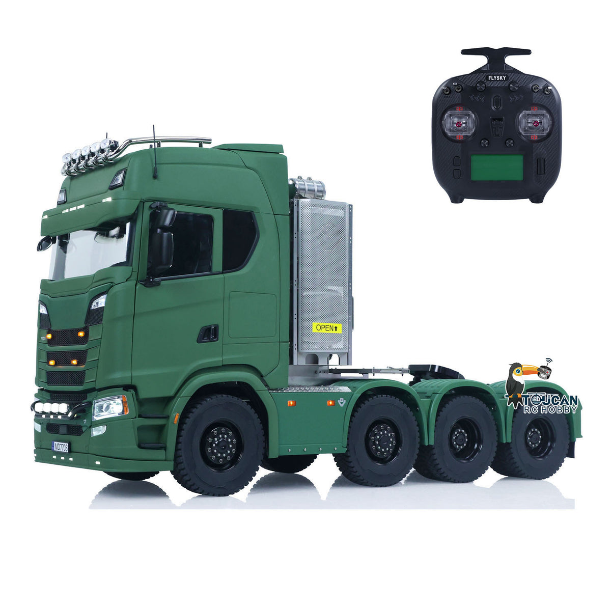 1/14 8x8 Metal Chassis Radio Control Tractor Truck 770S RC Lorry Car Model Differential Locks Lights Sounds Flysky ST8 Radio