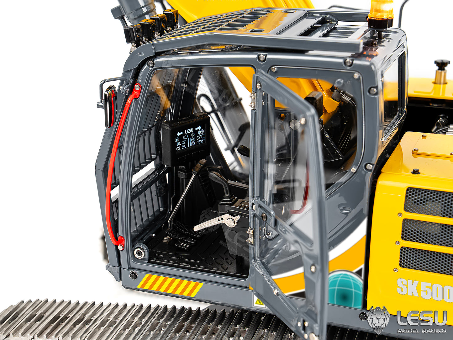 Metal LESU 1/14 Remote Control Hydraulic Tracked Excavator SK500 RC Digger 6CH Valve 3MAP Pump Brass Relief Valve Light System