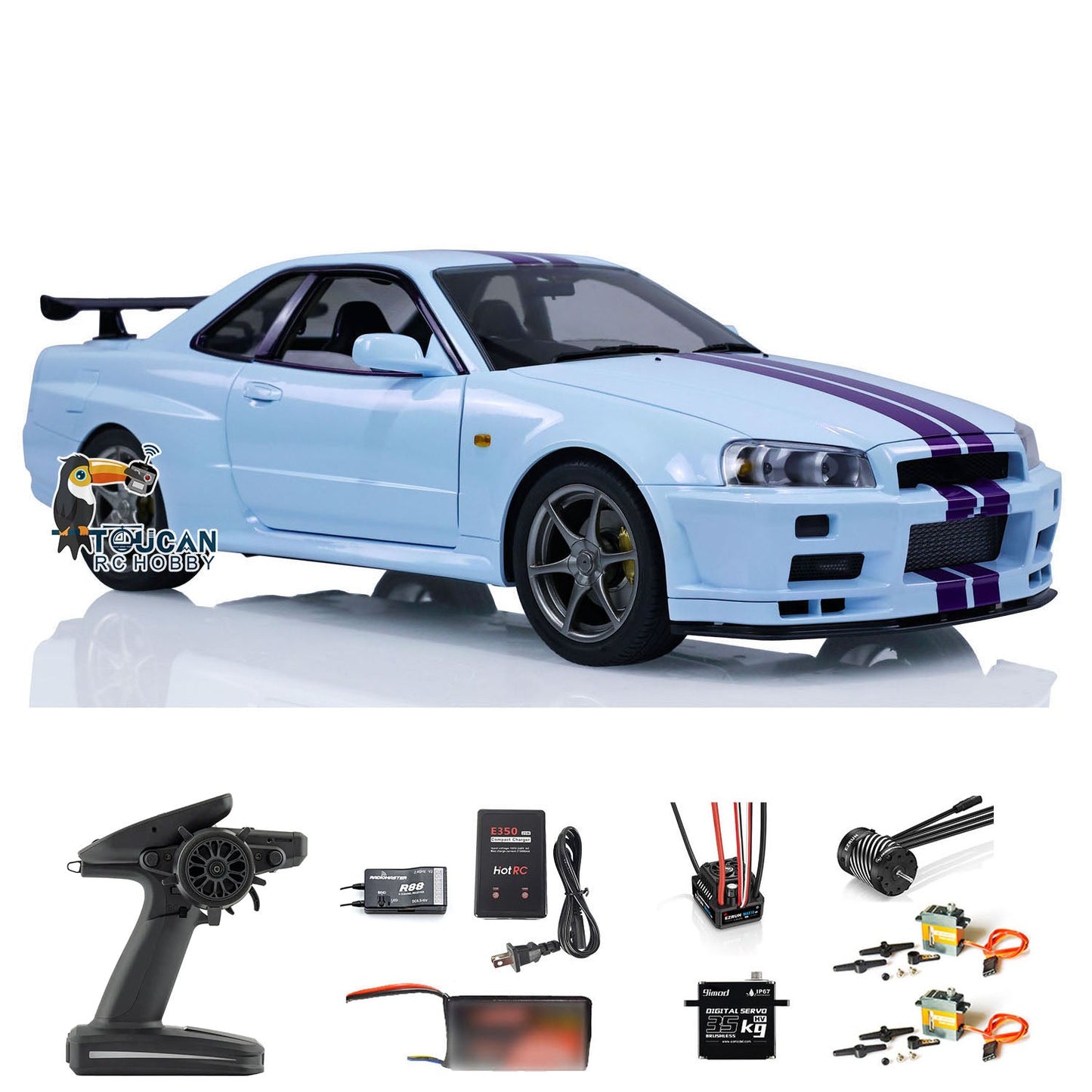 Capo 1:8 4x4 RC Drift Car Remote Control Roadster RTR R34 High-speed Hobby Model DIY Toys Brushless Motor Assembled Painted